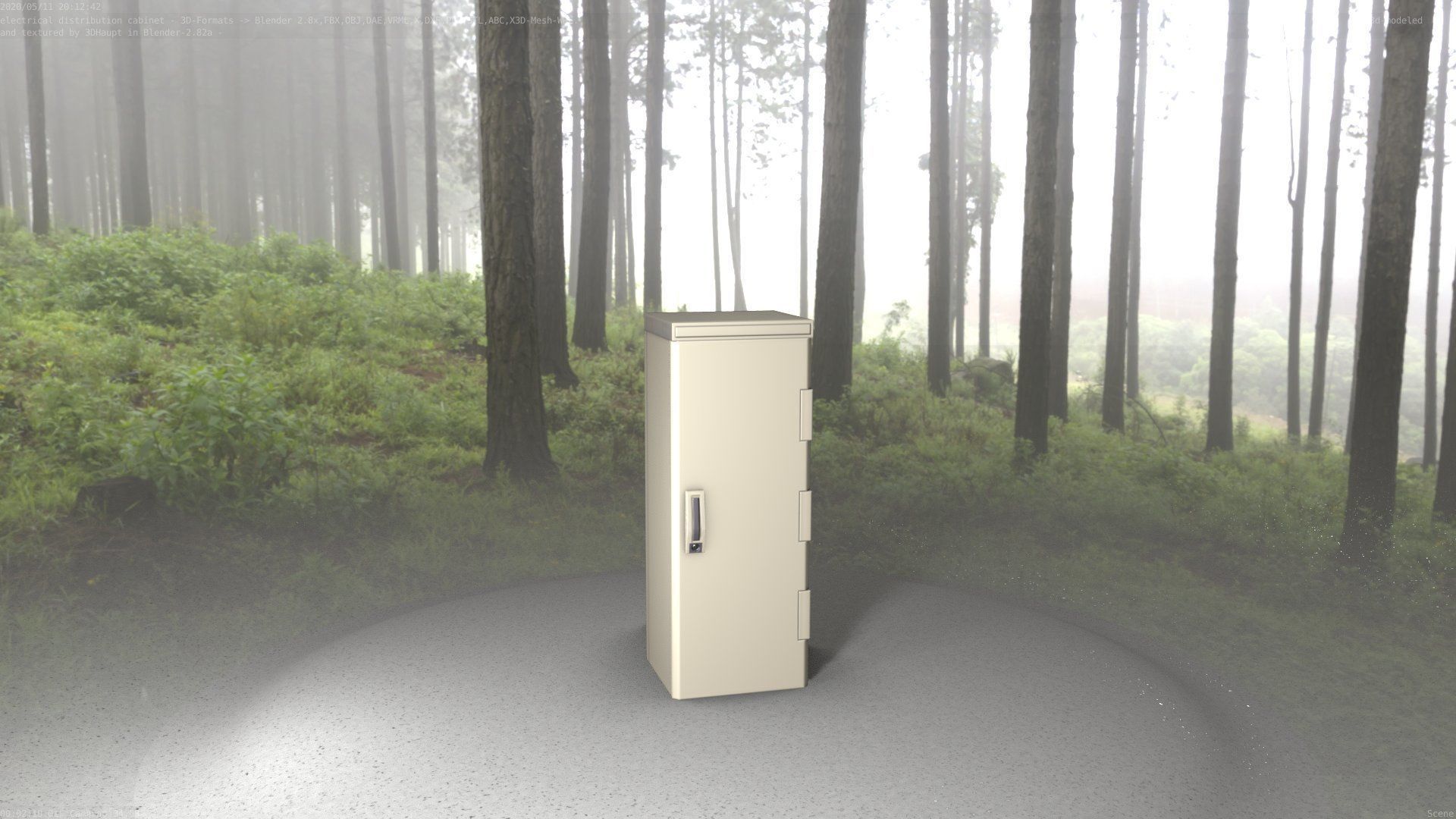 Electrical Distribution Cabinet 32 Low-poly 3D model_6