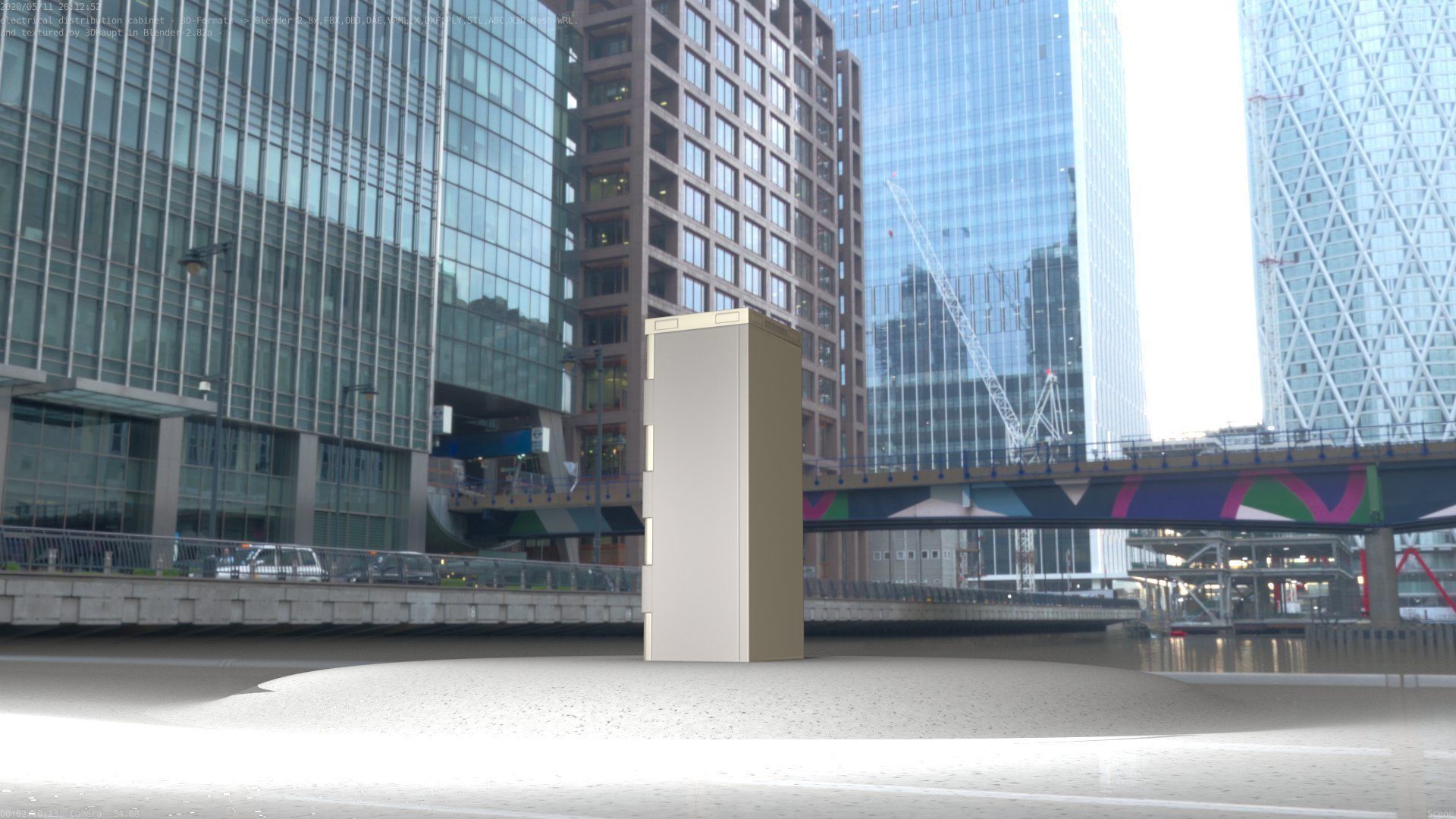 Electrical Distribution Cabinet 32 Low-poly 3D model_40