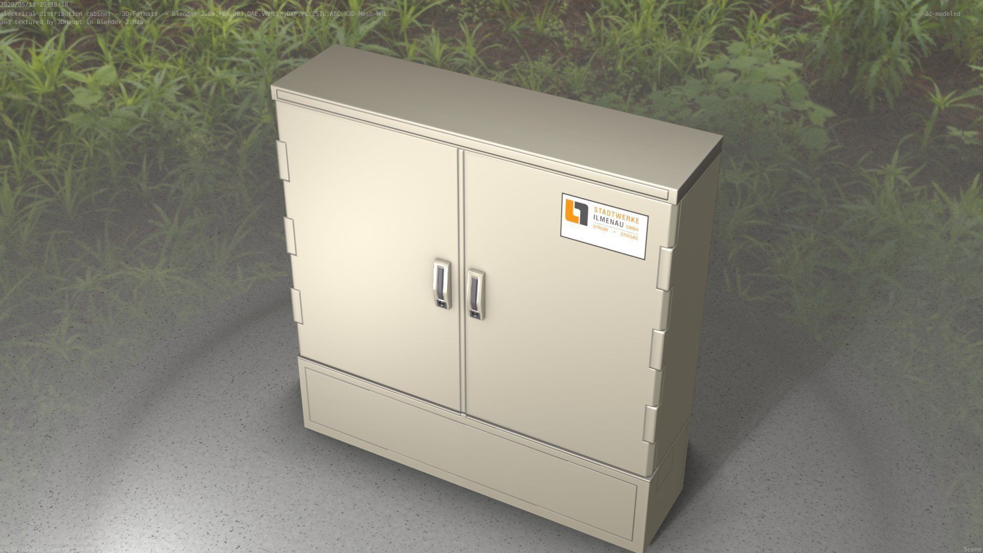 Electrical Distribution Cabinet 35 Low-poly 3D model_93