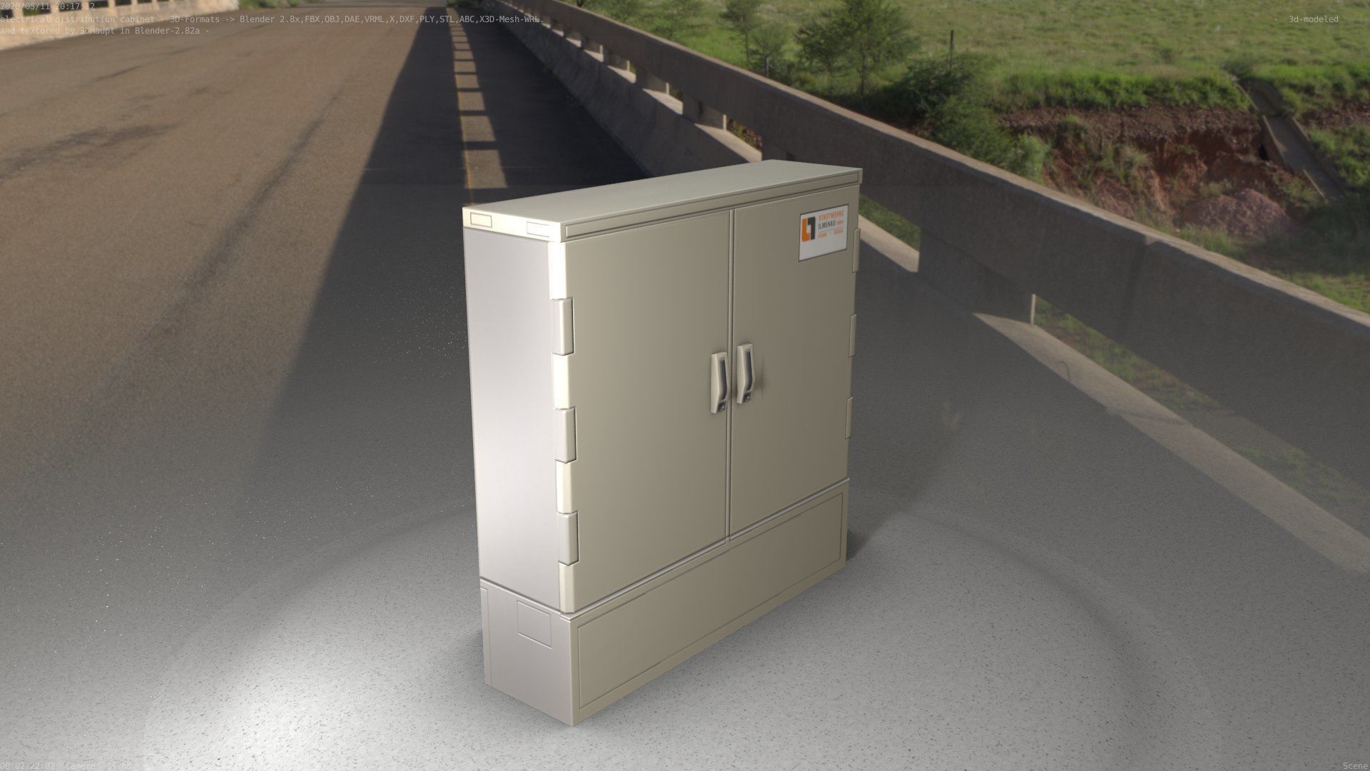 Electrical Distribution Cabinet 35 Low-poly 3D model_23