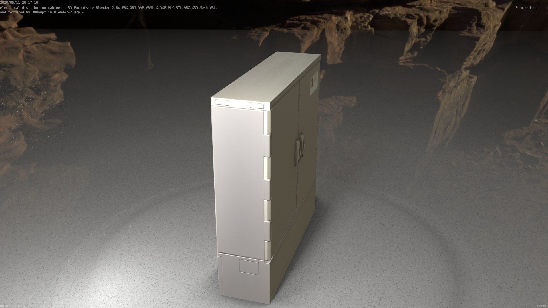 Electrical Distribution Cabinet 35 Low-poly 3D model_21