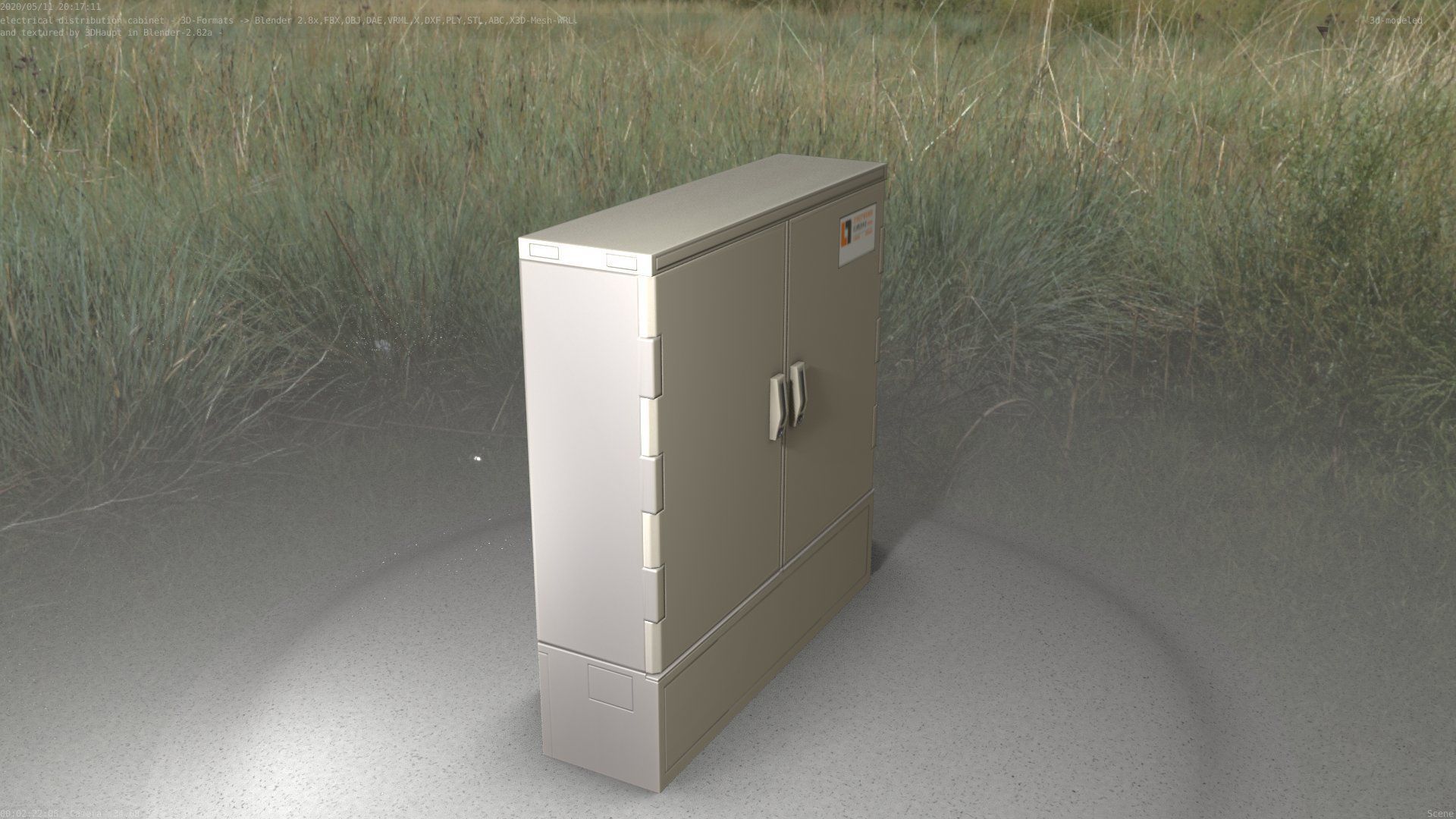 Electrical Distribution Cabinet 35 Low-poly 3D model_22