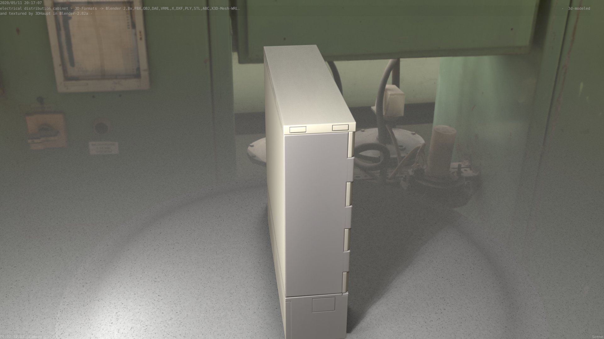 Electrical Distribution Cabinet 35 Low-poly 3D model_19