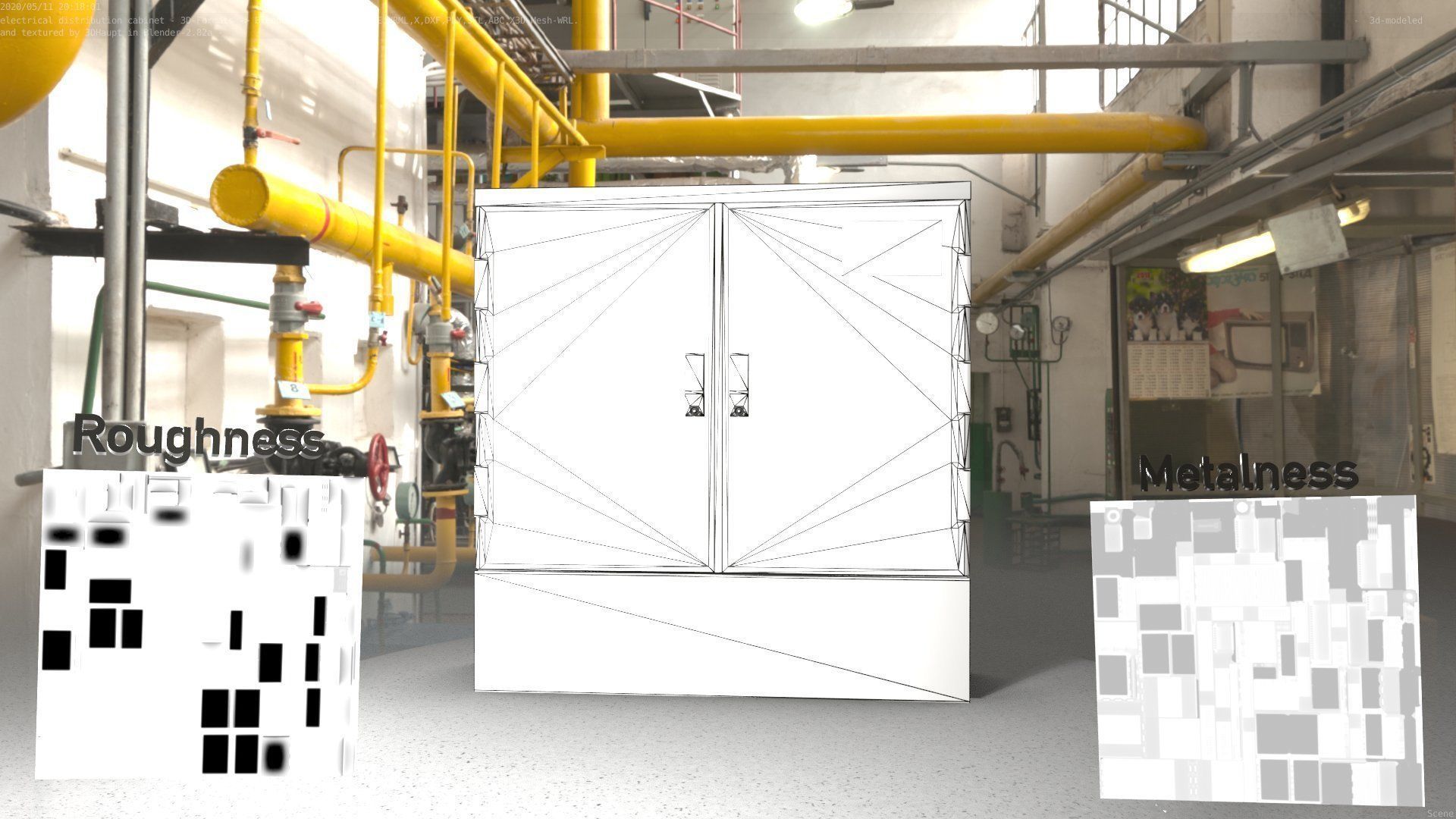 Electrical Distribution Cabinet 35 Low-poly 3D model_5