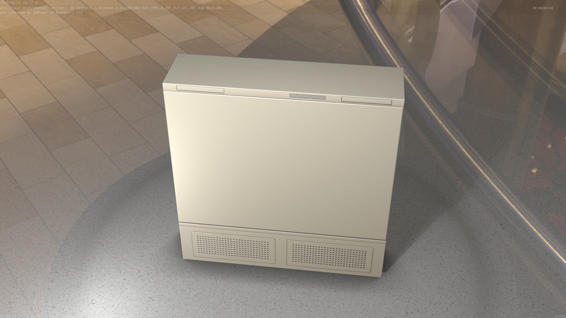 Electrical Distribution Cabinet 35 Low-poly 3D model_13