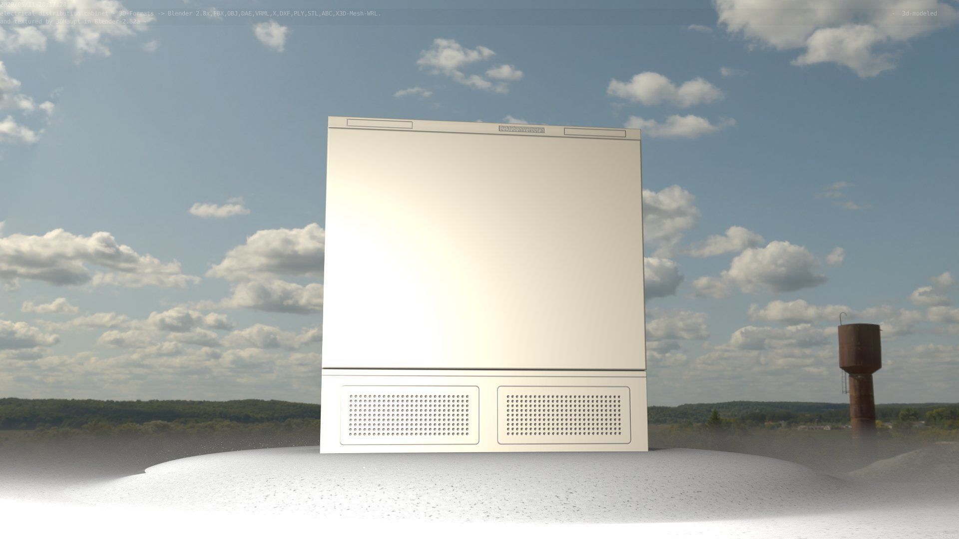 Electrical Distribution Cabinet 35 Low-poly 3D model_40