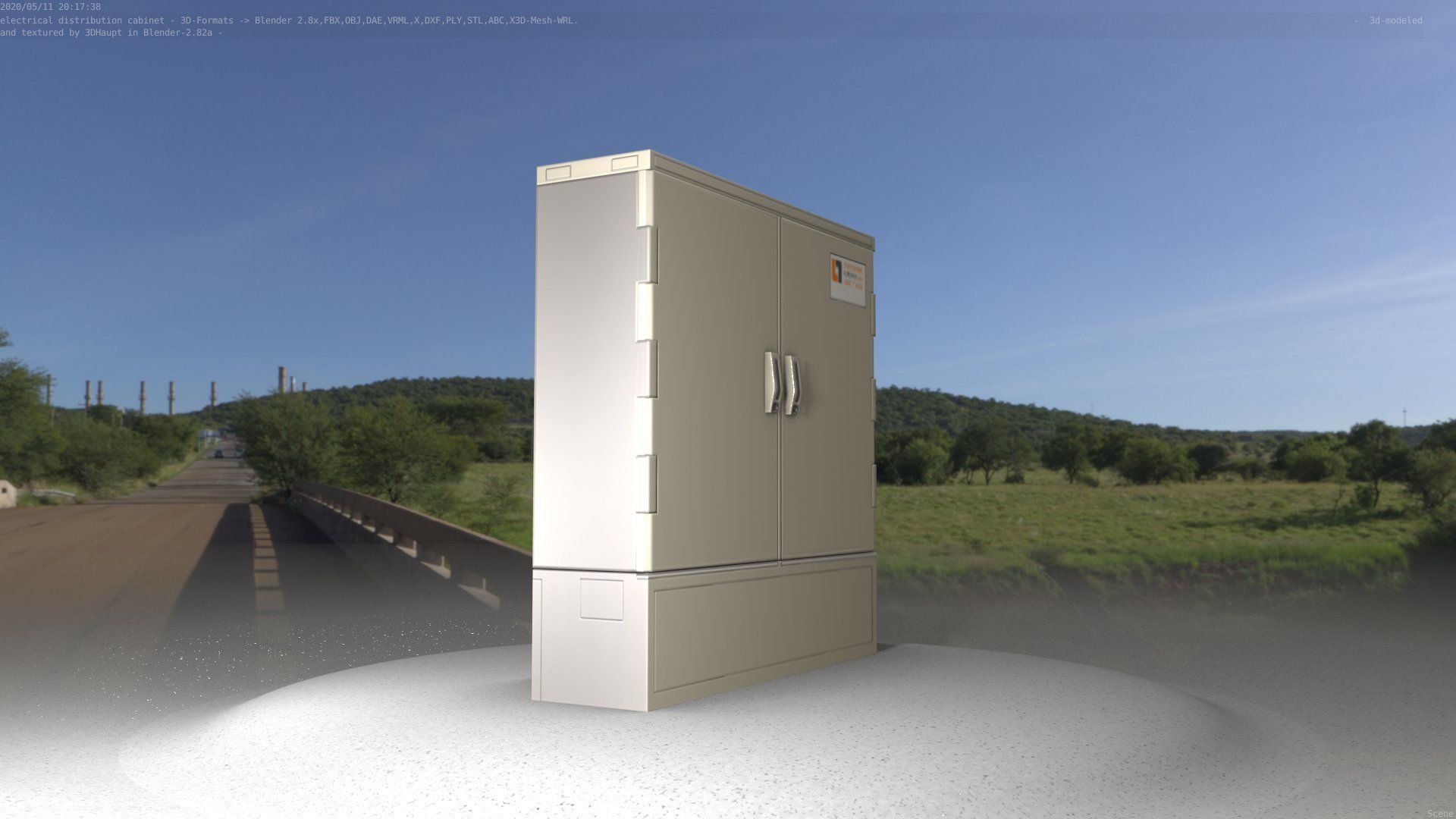 Electrical Distribution Cabinet 35 Low-poly 3D model_47
