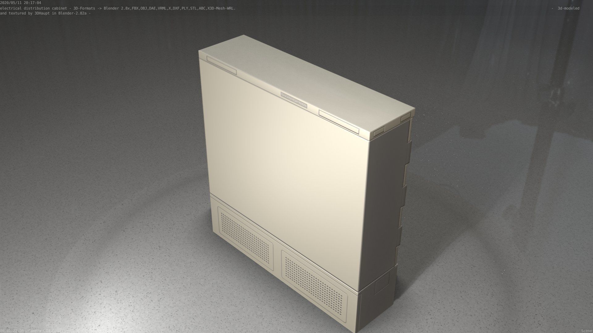Electrical Distribution Cabinet 35 Low-poly 3D model_16