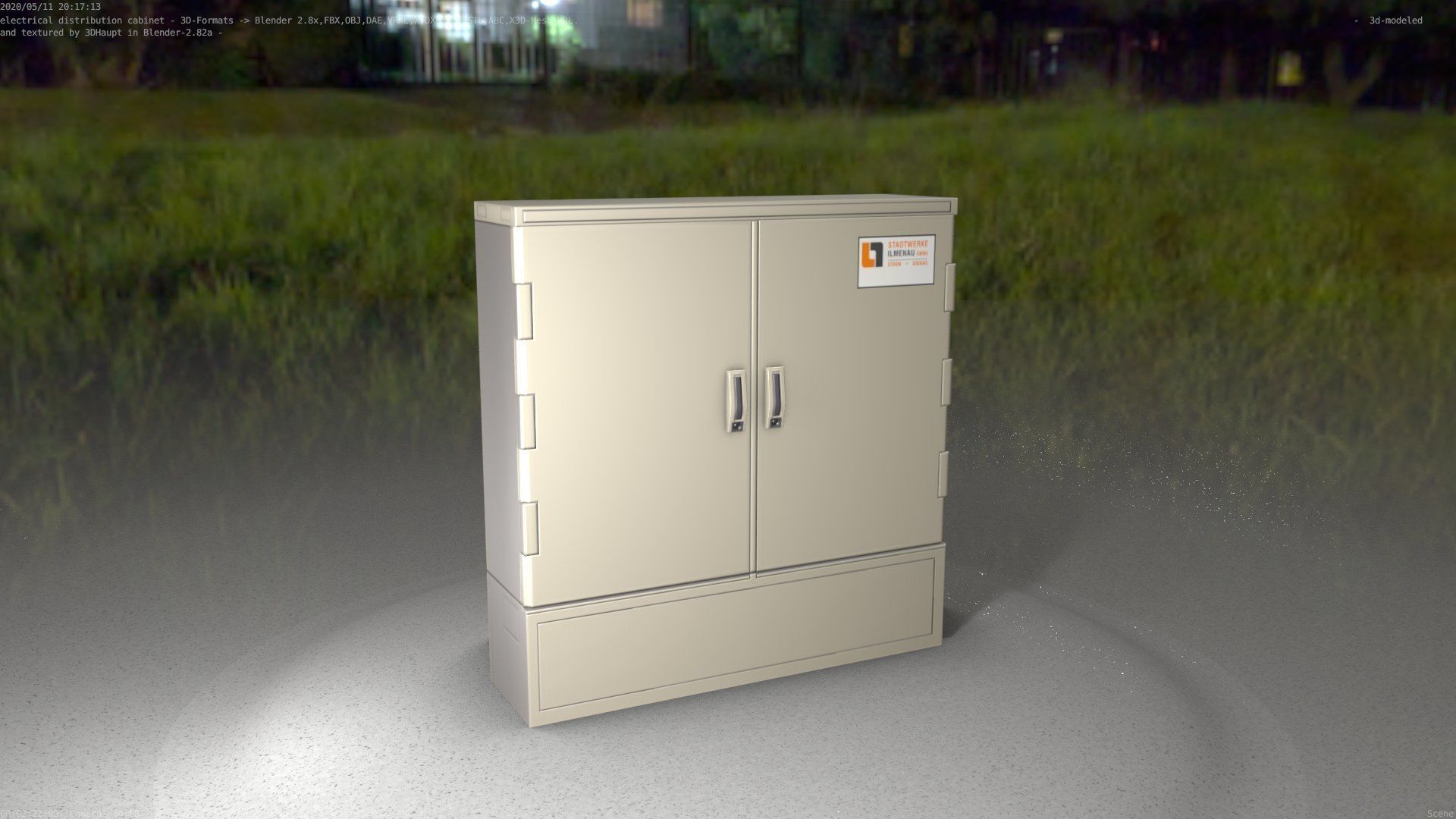 Electrical Distribution Cabinet 35 Low-poly 3D model_25