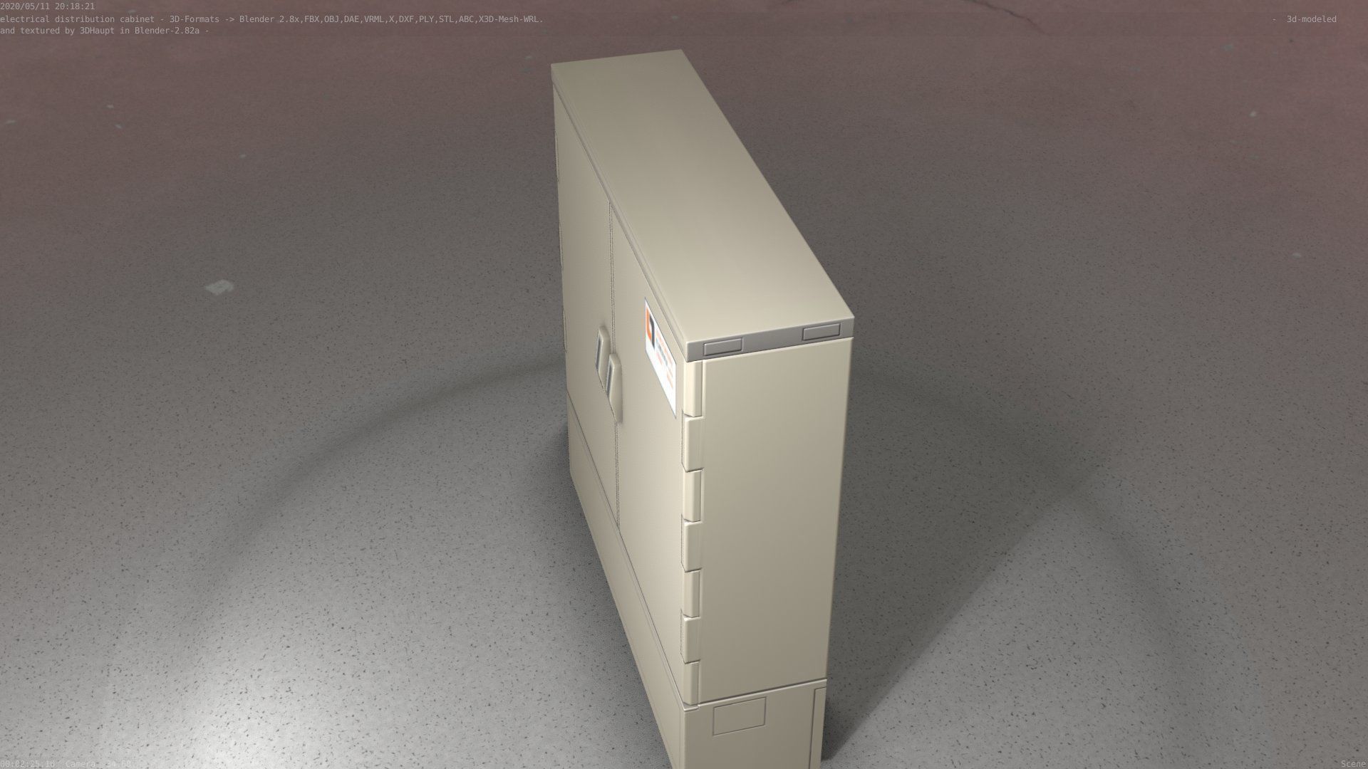 Electrical Distribution Cabinet 35 Low-poly 3D model_96