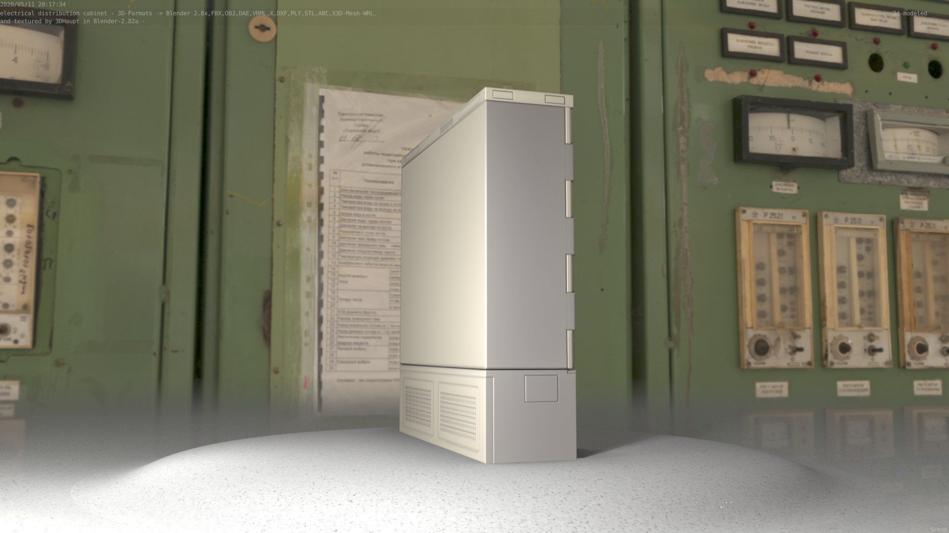 Electrical Distribution Cabinet 35 Low-poly 3D model_48