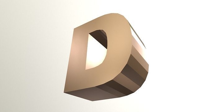Letter D - Alphabet Series Low-poly 3D model