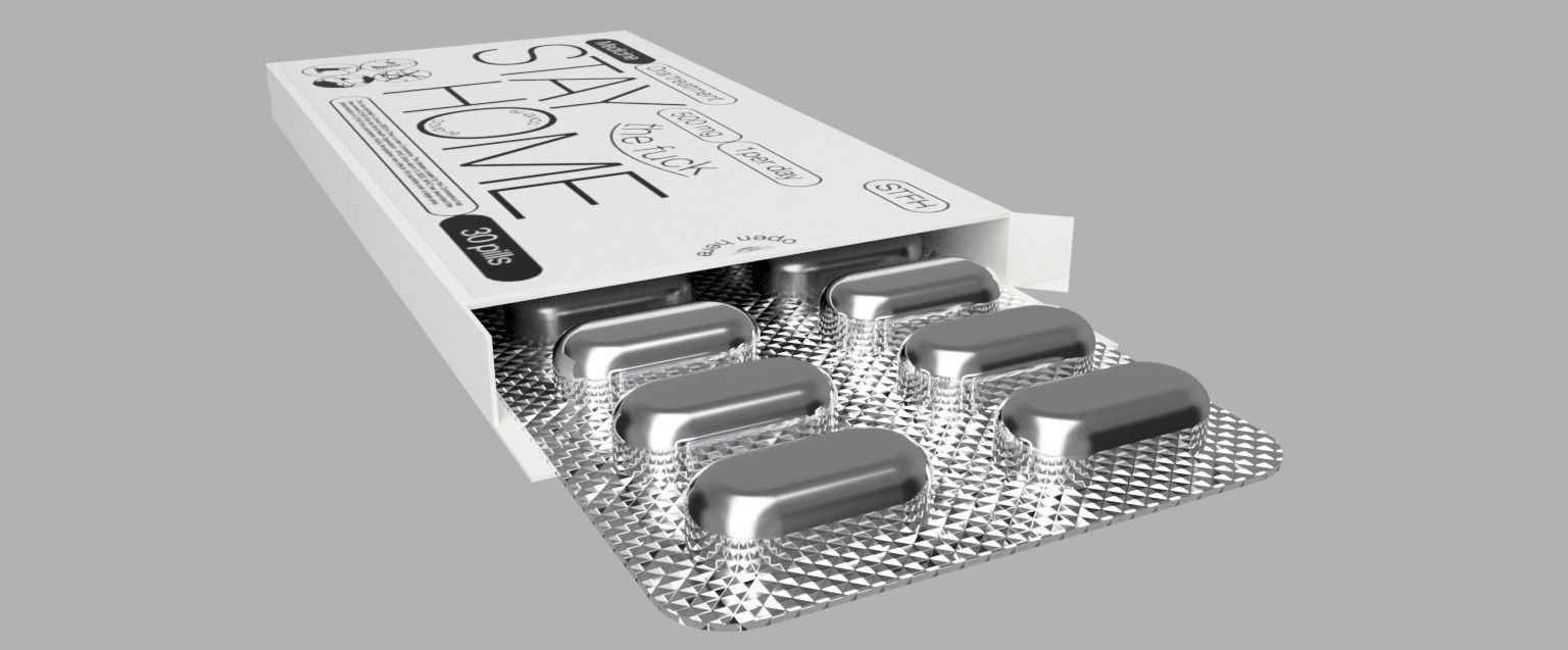 medicine tablet Low-poly 3D model_4