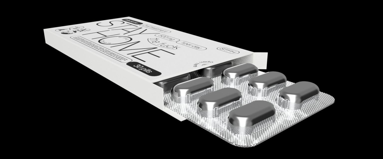 medicine tablet Low-poly 3D model_5