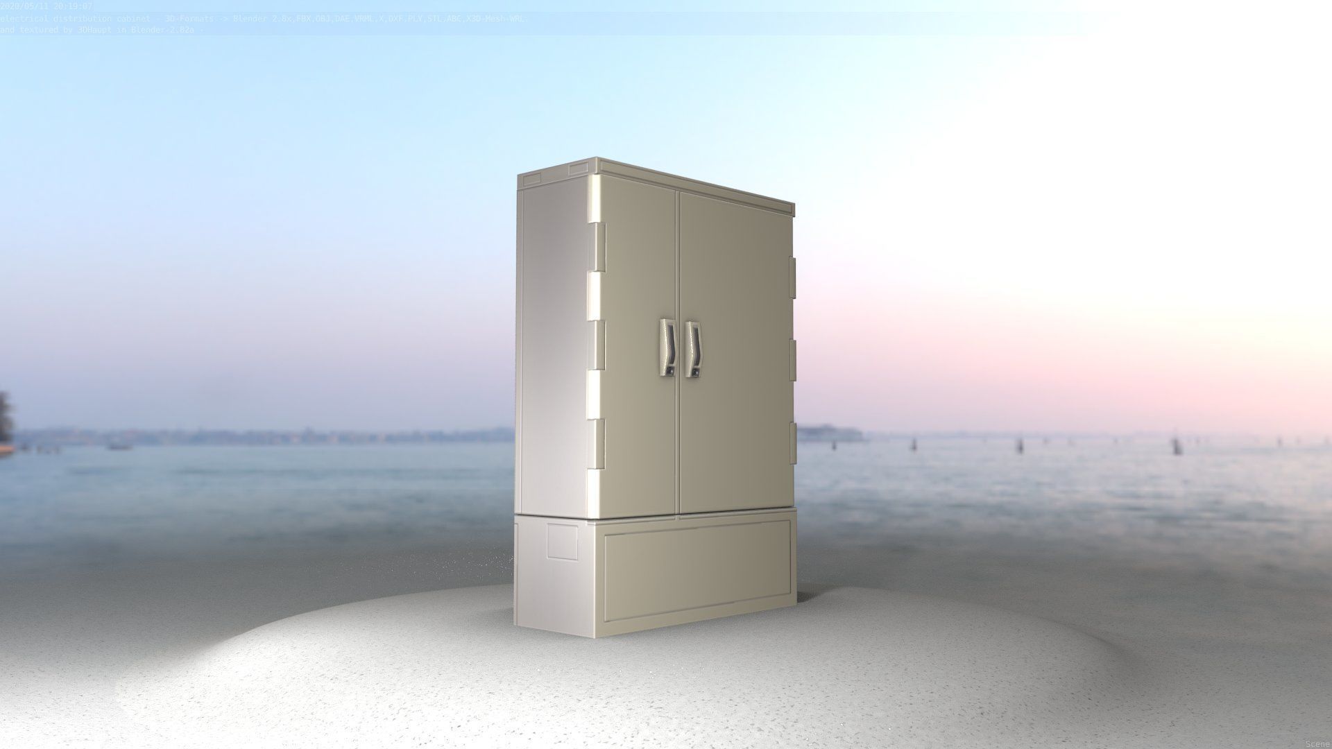 Electrical Distribution Cabinet 36 Low-poly 3D model_47