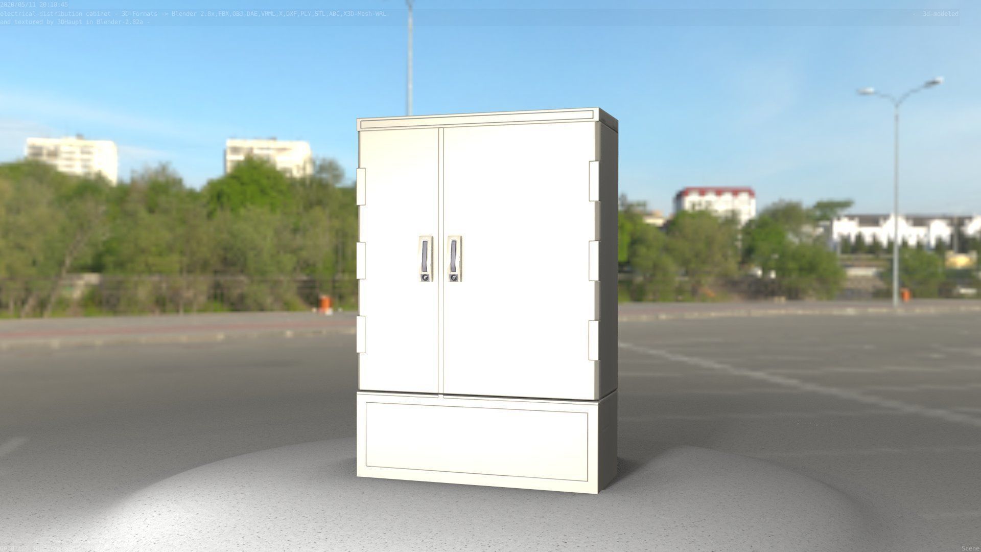 Electrical Distribution Cabinet 36 Low-poly 3D model_25