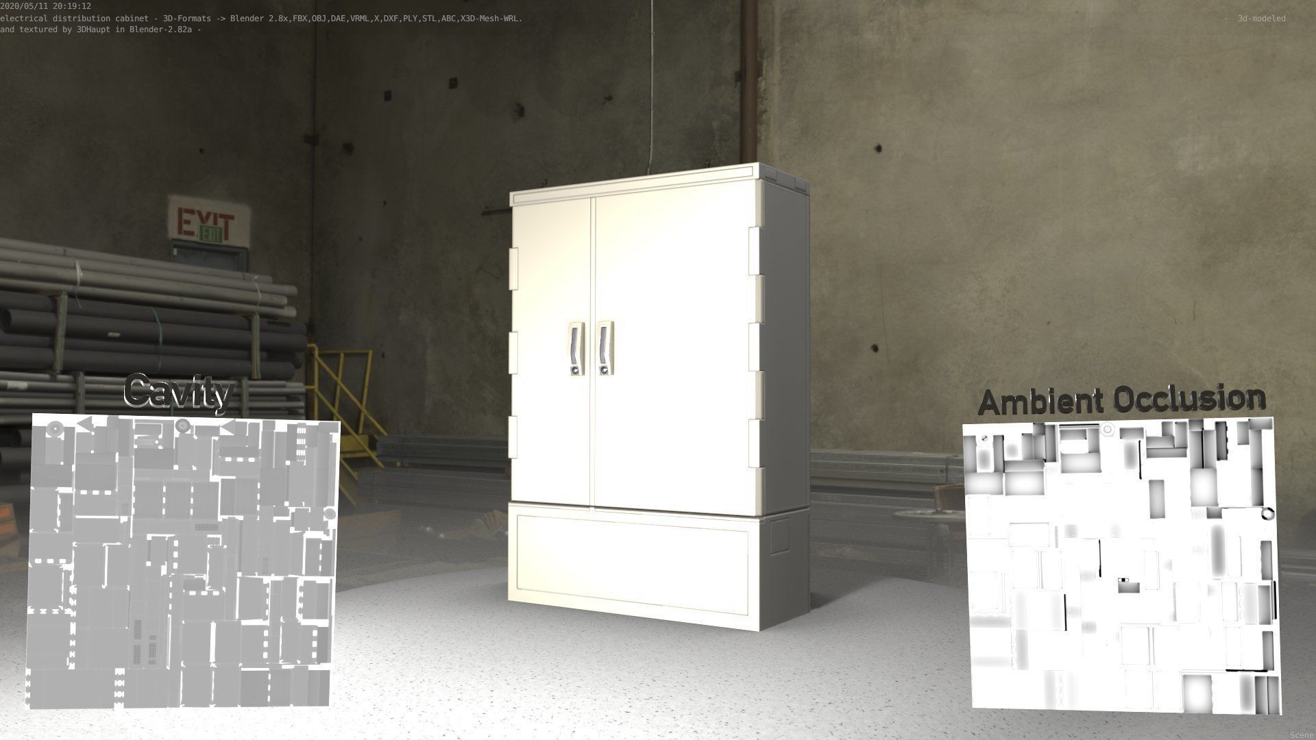 Electrical Distribution Cabinet 36 Low-poly 3D model_53