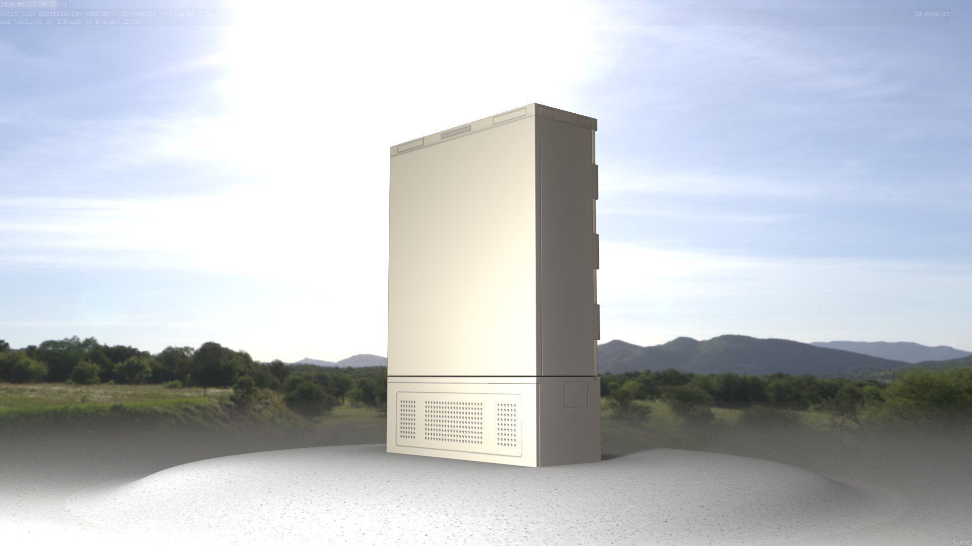 Electrical Distribution Cabinet 36 Low-poly 3D model_40