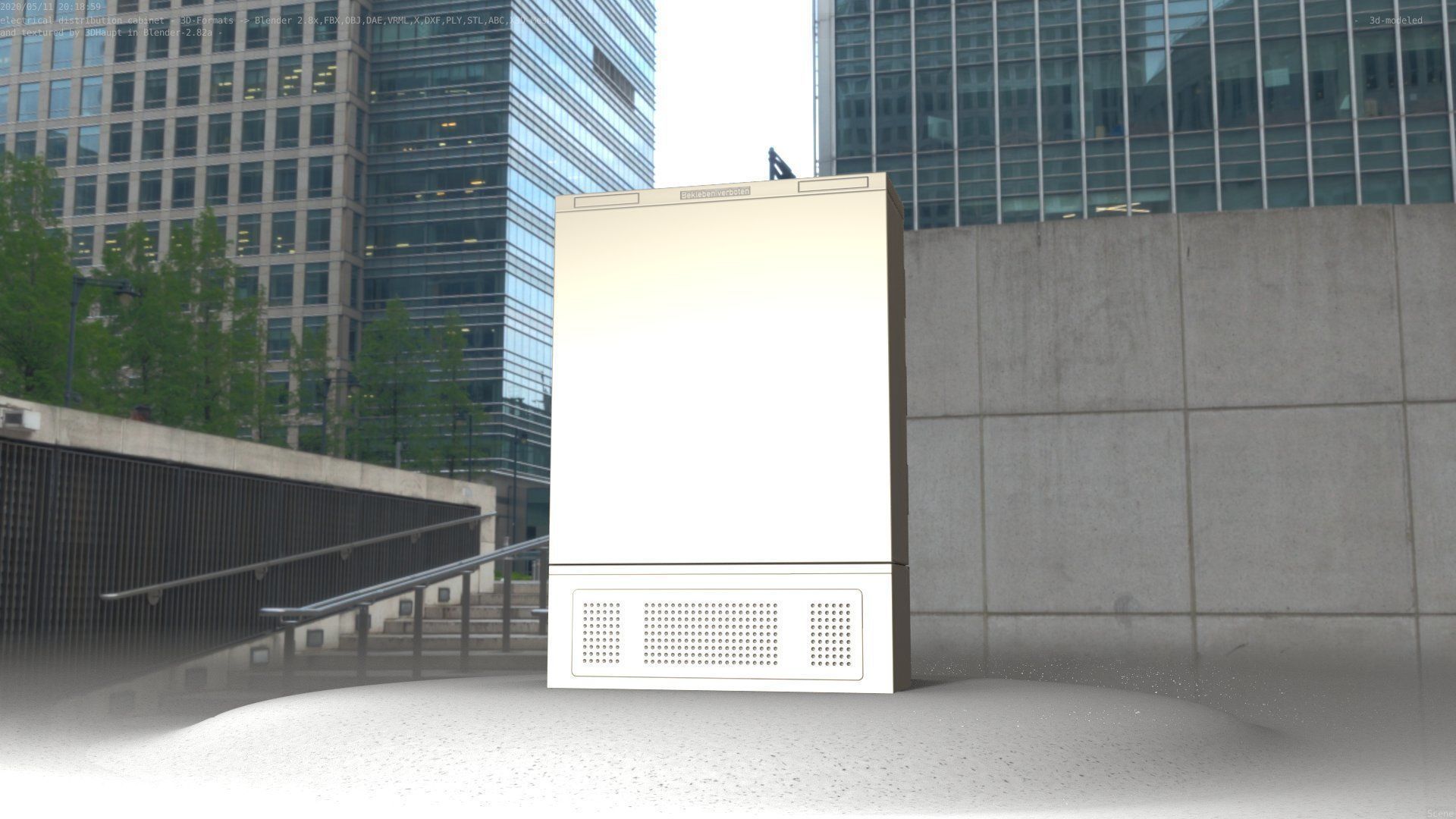 Electrical Distribution Cabinet 36 Low-poly 3D model_37