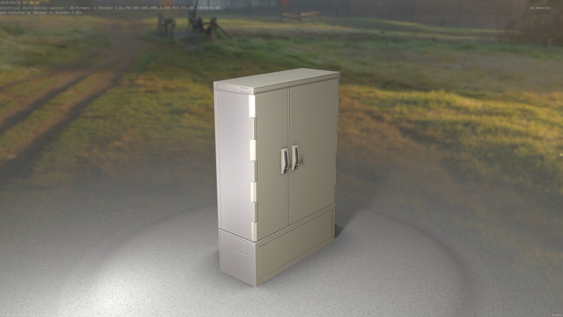 Electrical Distribution Cabinet 36 Low-poly 3D model_19