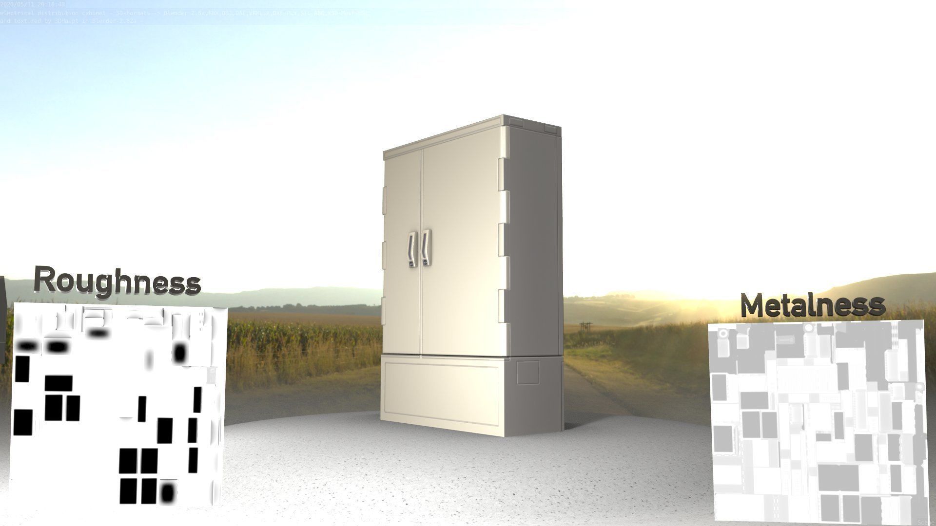 Electrical Distribution Cabinet 36 Low-poly 3D model_3