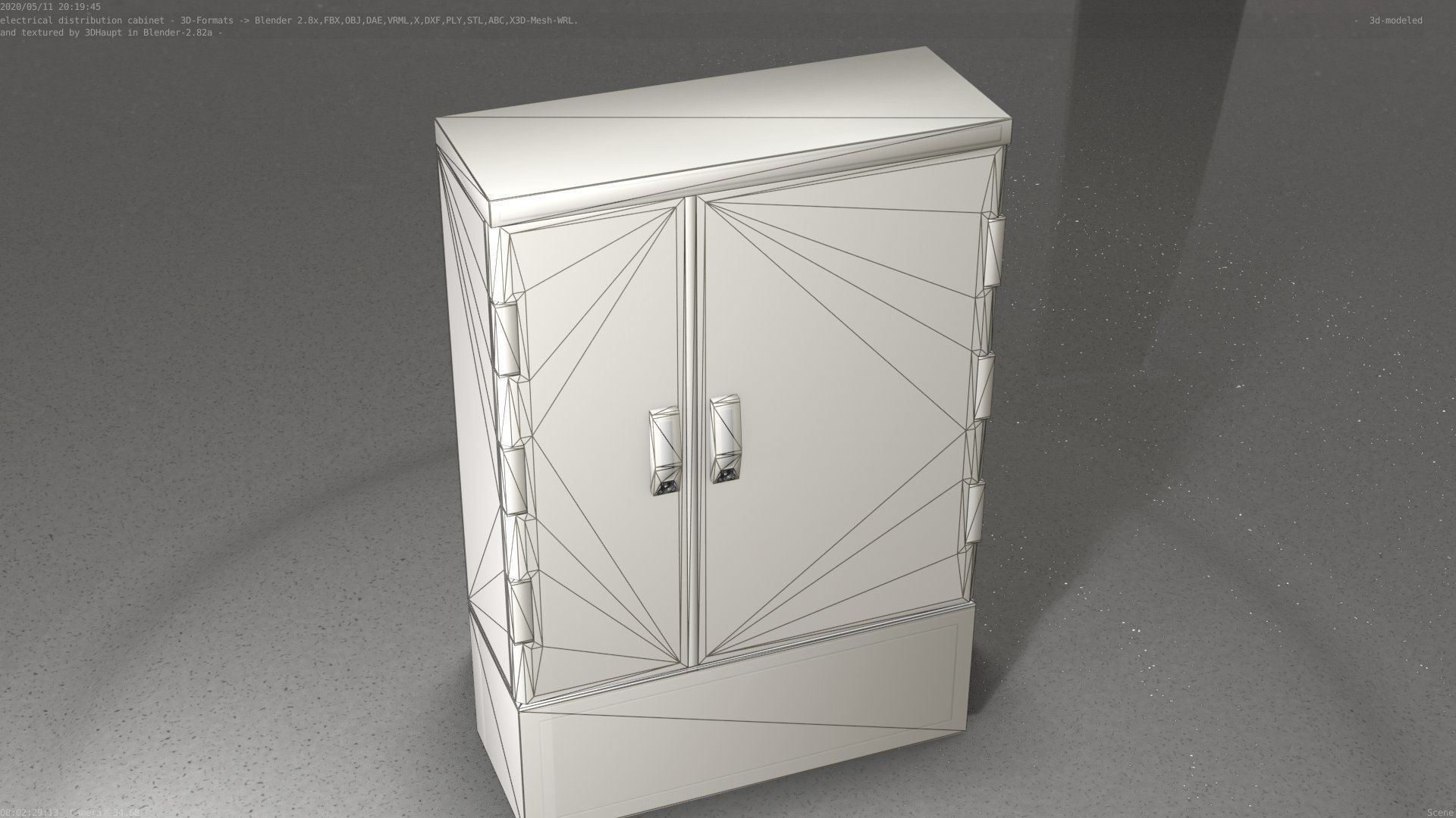 Electrical Distribution Cabinet 36 Low-poly 3D model_90