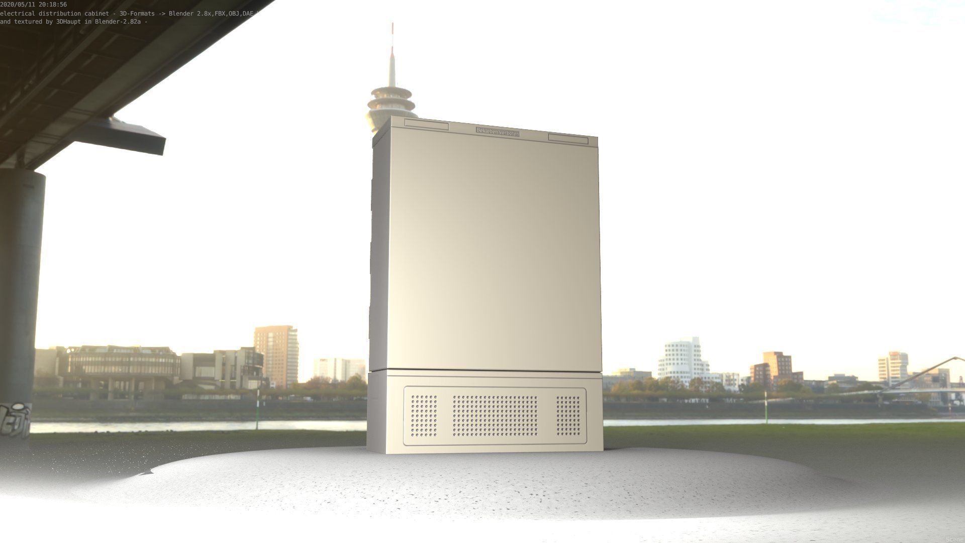 Electrical Distribution Cabinet 36 Low-poly 3D model_34