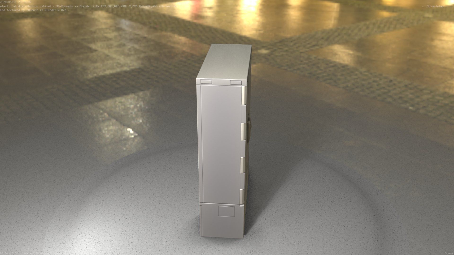 Electrical Distribution Cabinet 36 Low-poly 3D model_16
