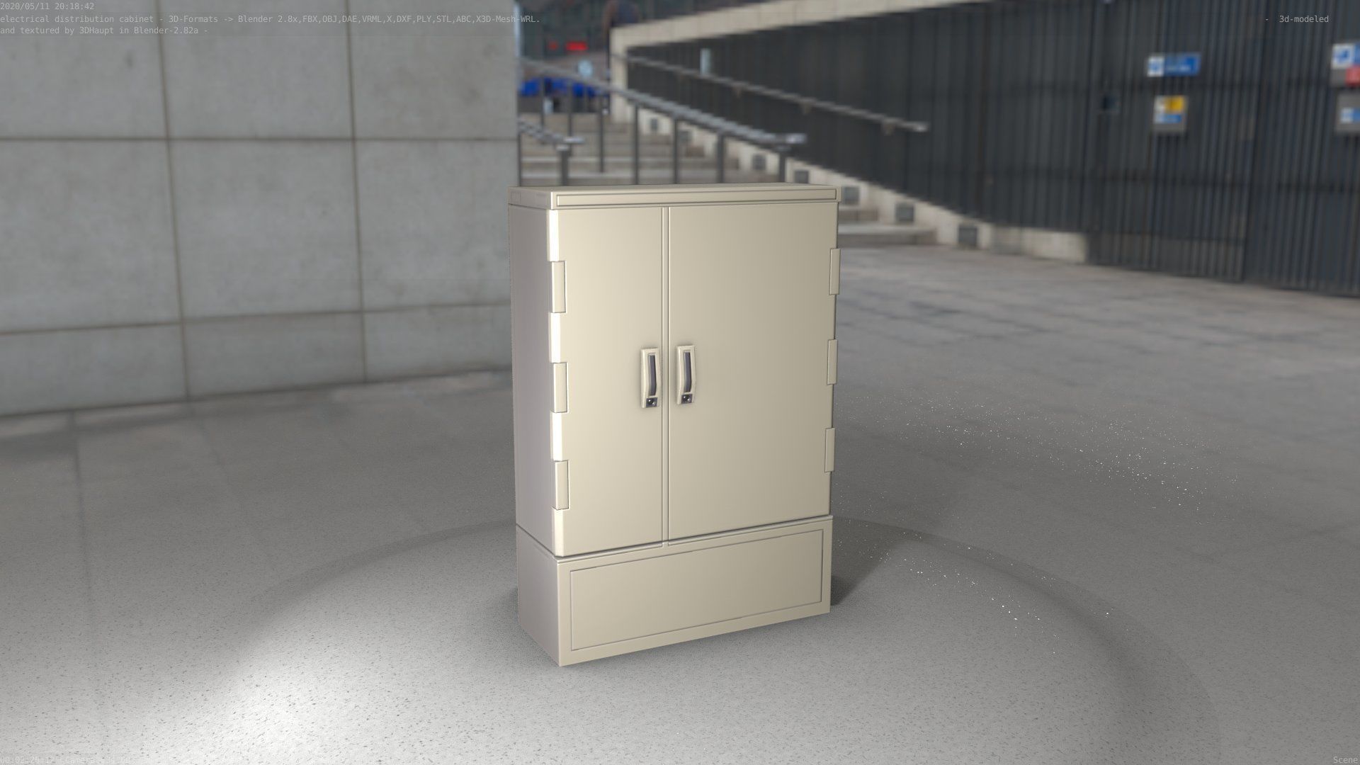 Electrical Distribution Cabinet 36 Low-poly 3D model_21