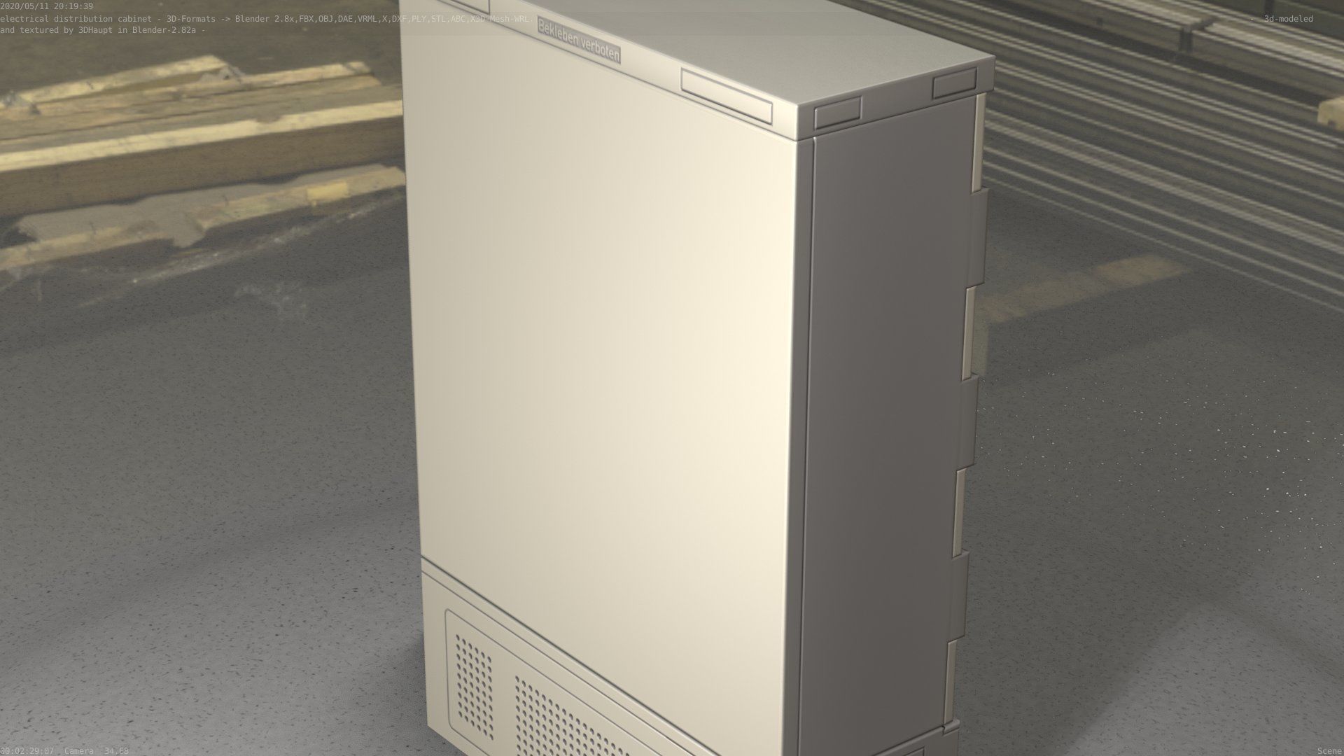 Electrical Distribution Cabinet 36 Low-poly 3D model_84