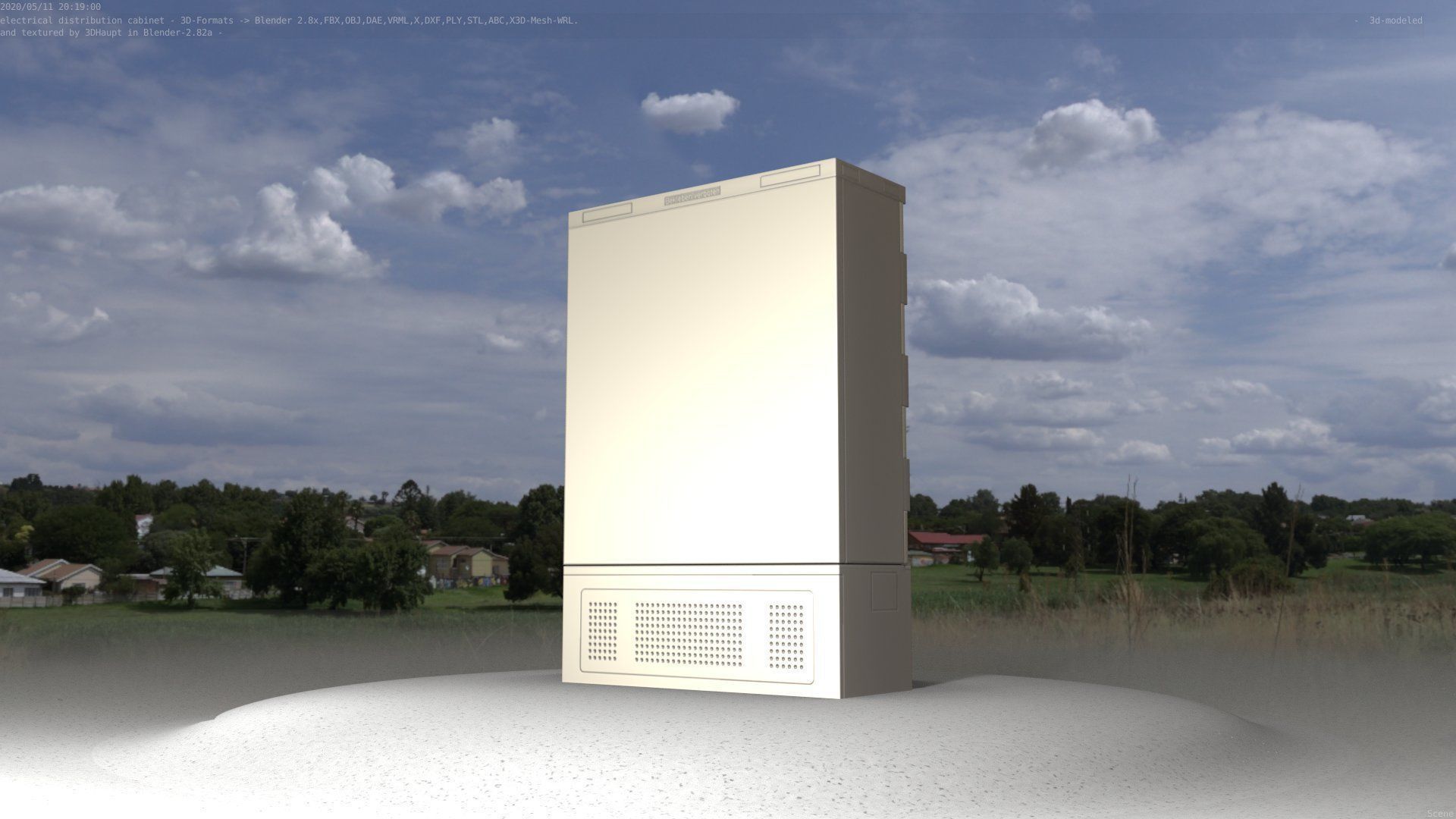 Electrical Distribution Cabinet 36 Low-poly 3D model_39