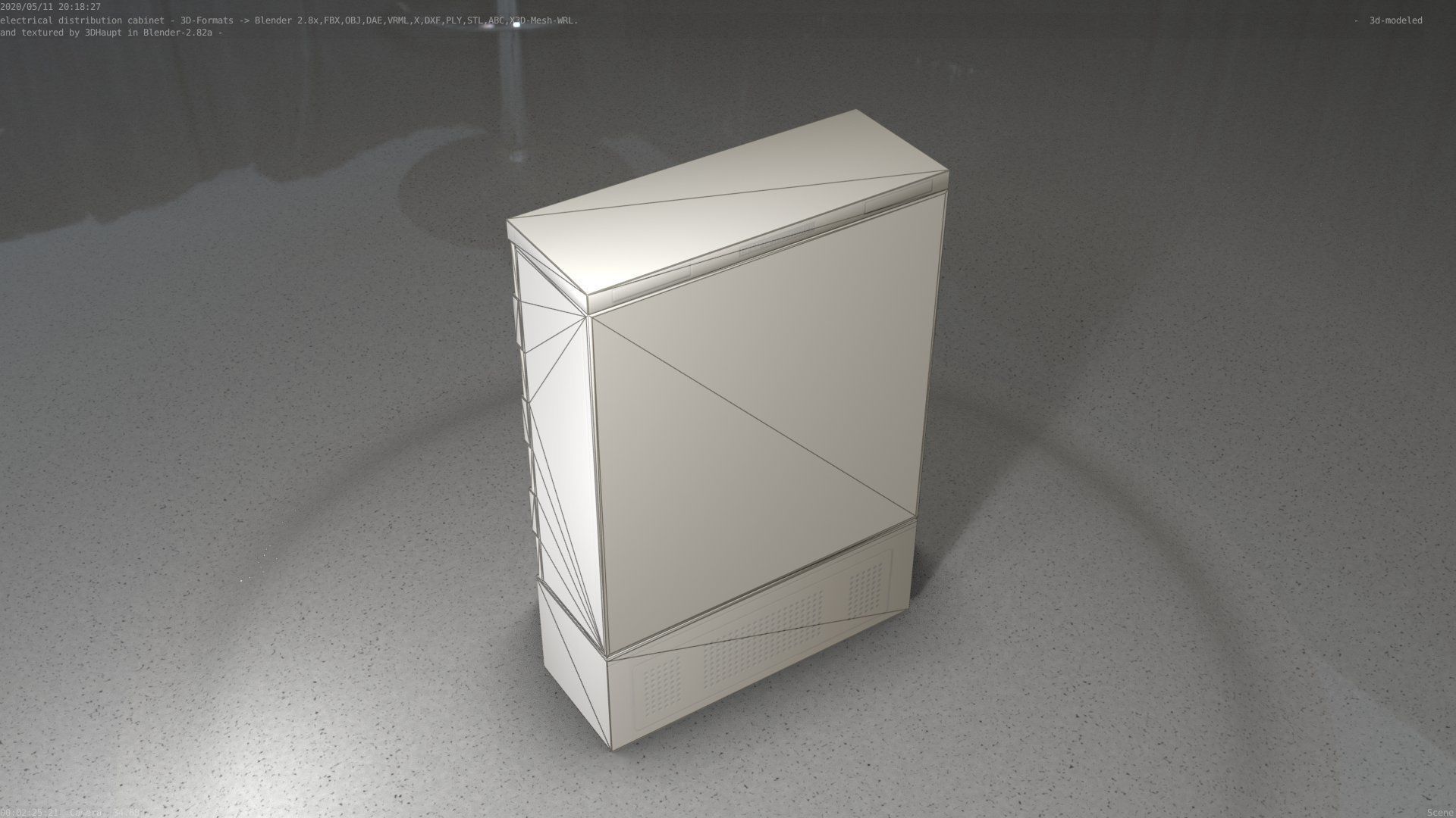 Electrical Distribution Cabinet 36 Low-poly 3D model_7