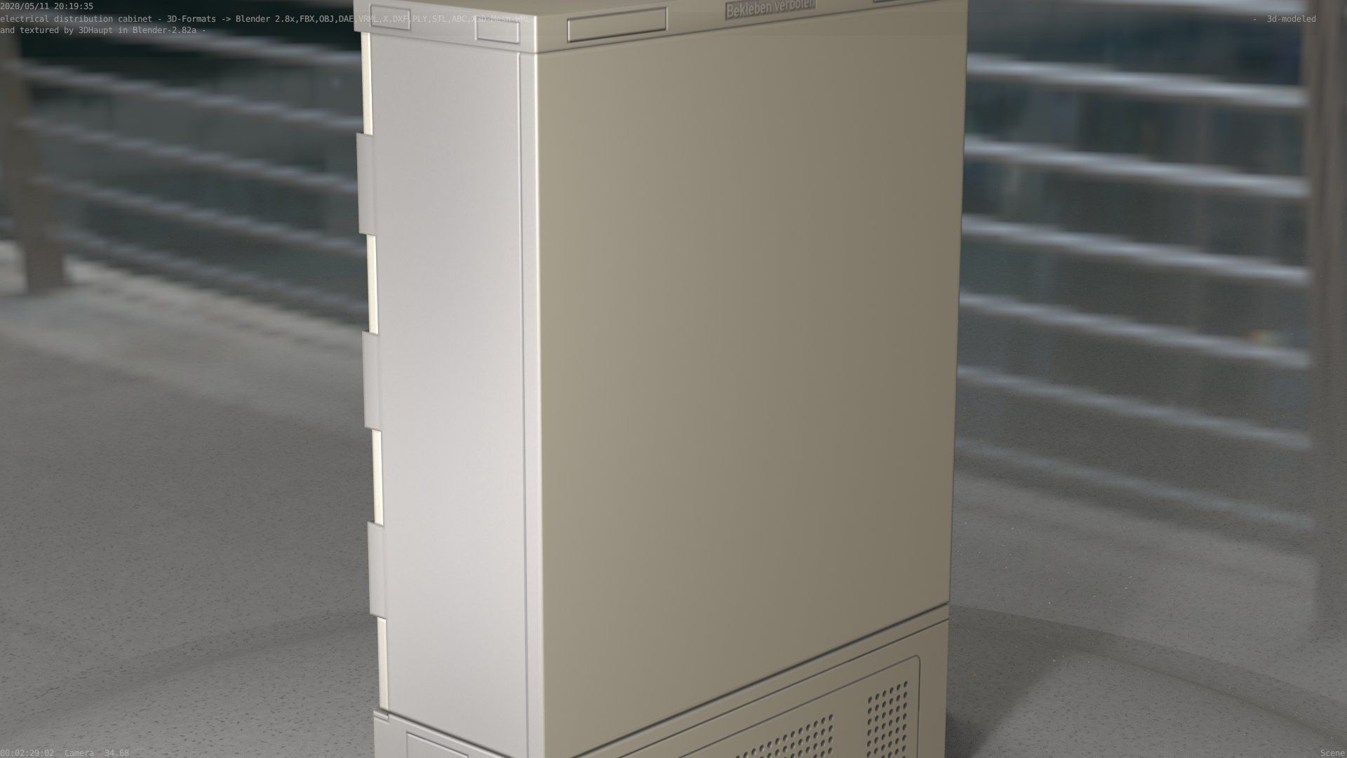 Electrical Distribution Cabinet 36 Low-poly 3D model_79