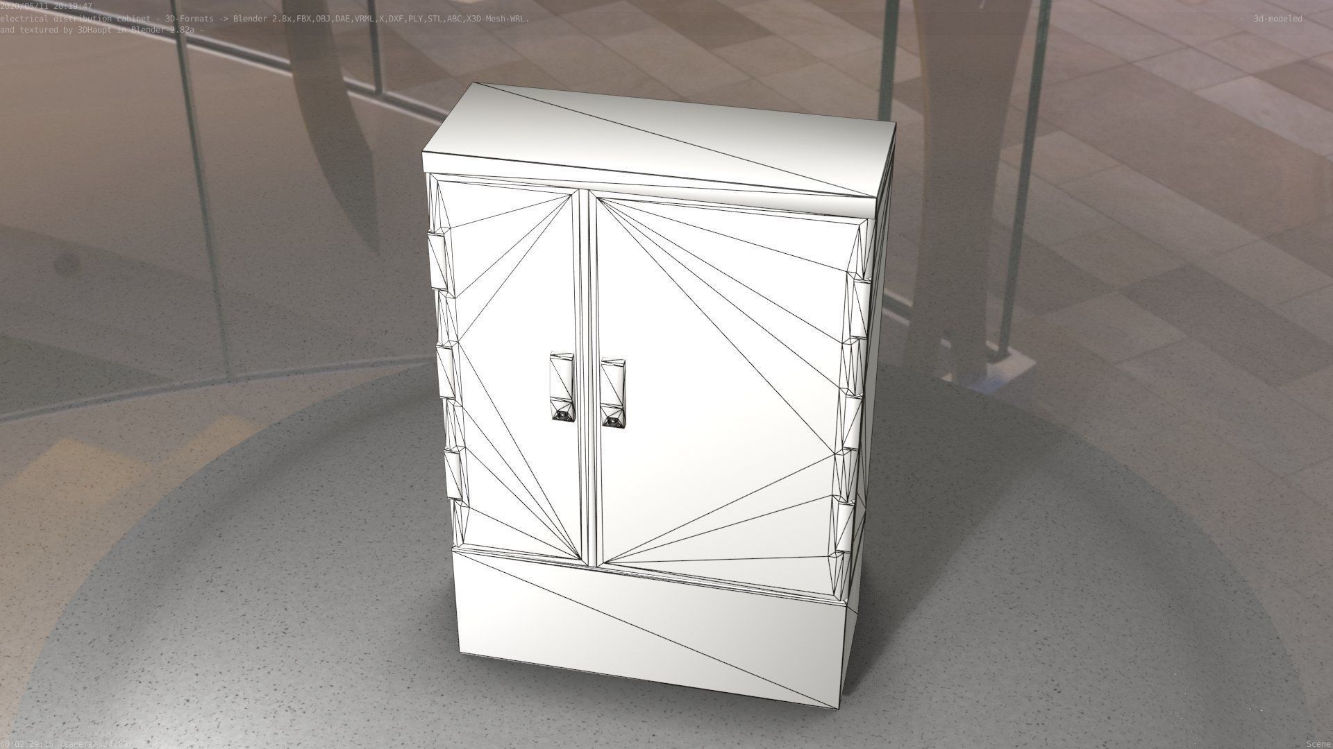 Electrical Distribution Cabinet 36 Low-poly 3D model_92