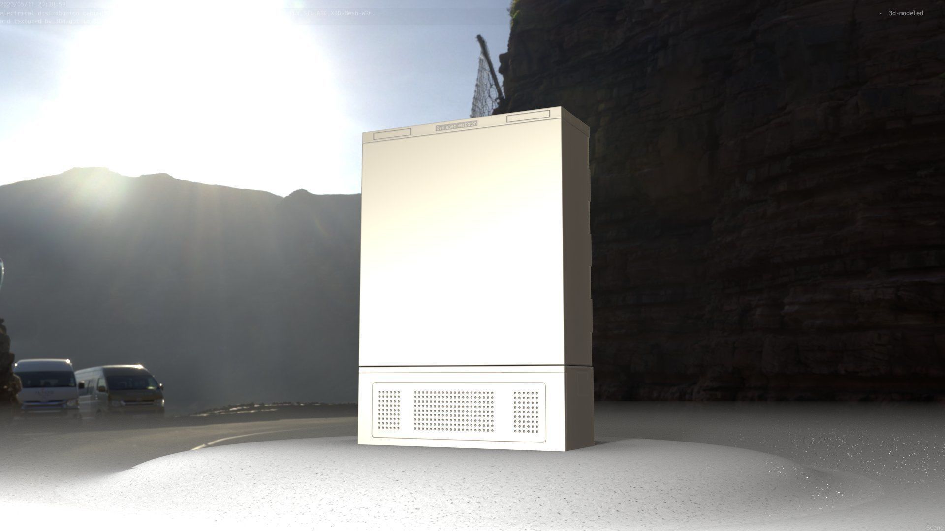 Electrical Distribution Cabinet 36 Low-poly 3D model_38