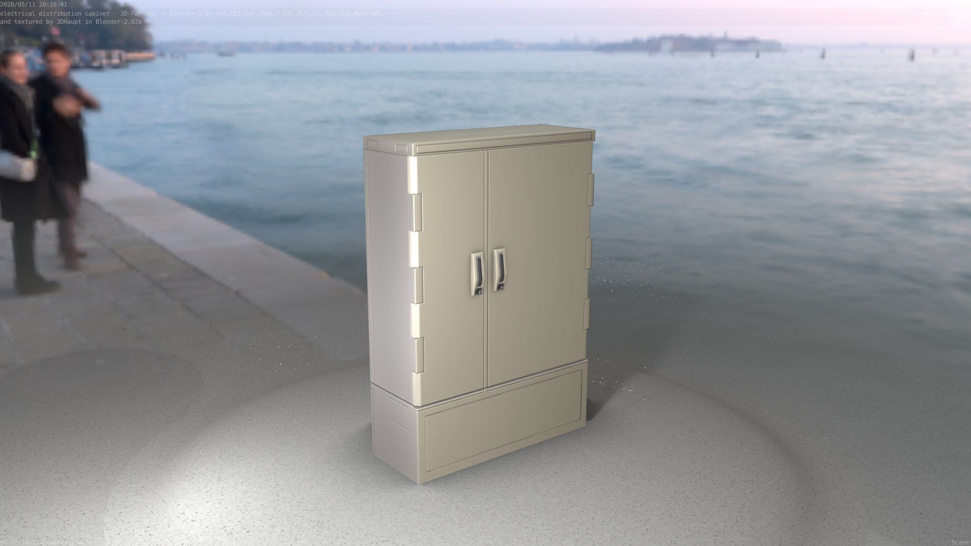 Electrical Distribution Cabinet 36 Low-poly 3D model_20