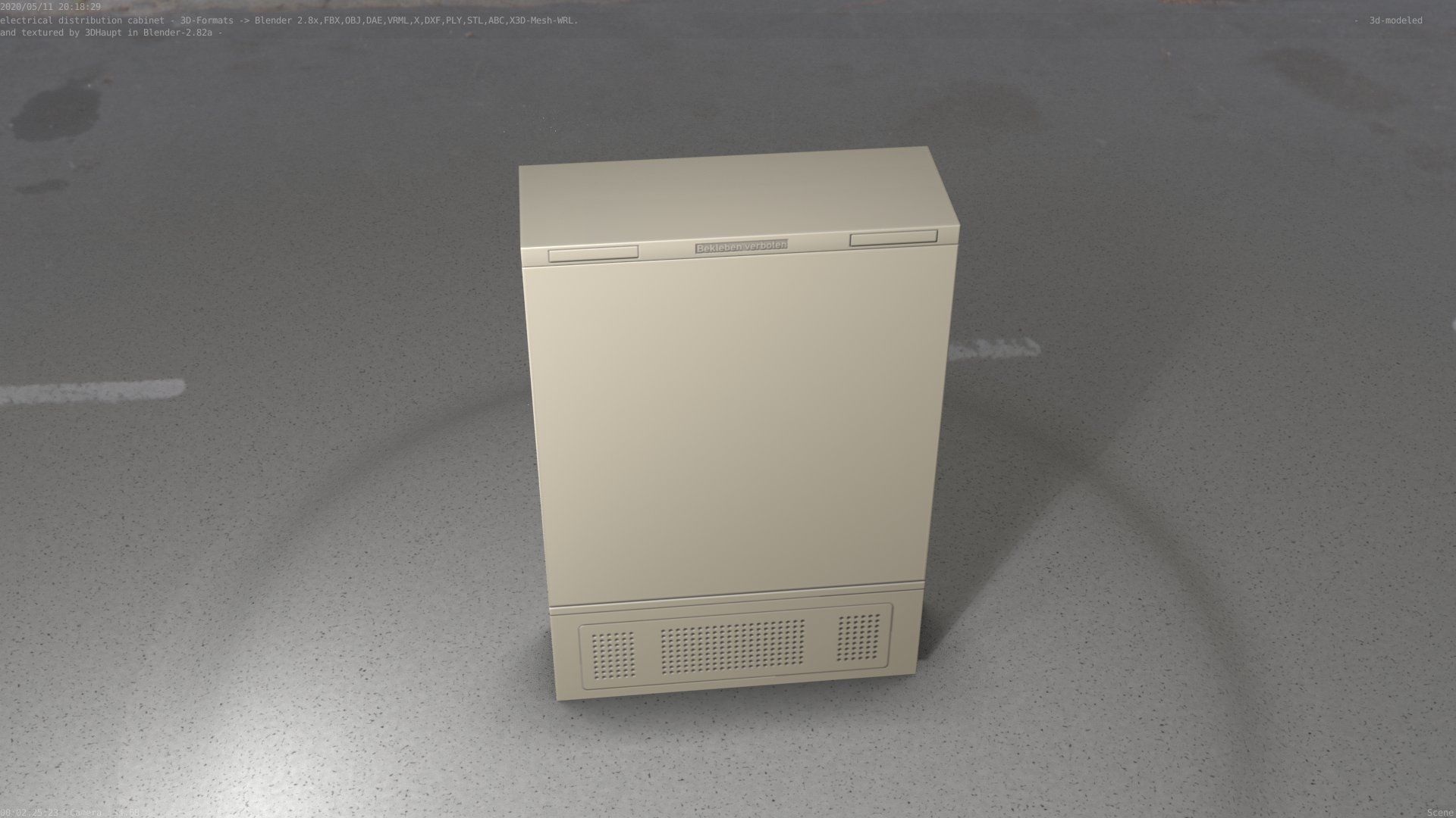 Electrical Distribution Cabinet 36 Low-poly 3D model_8