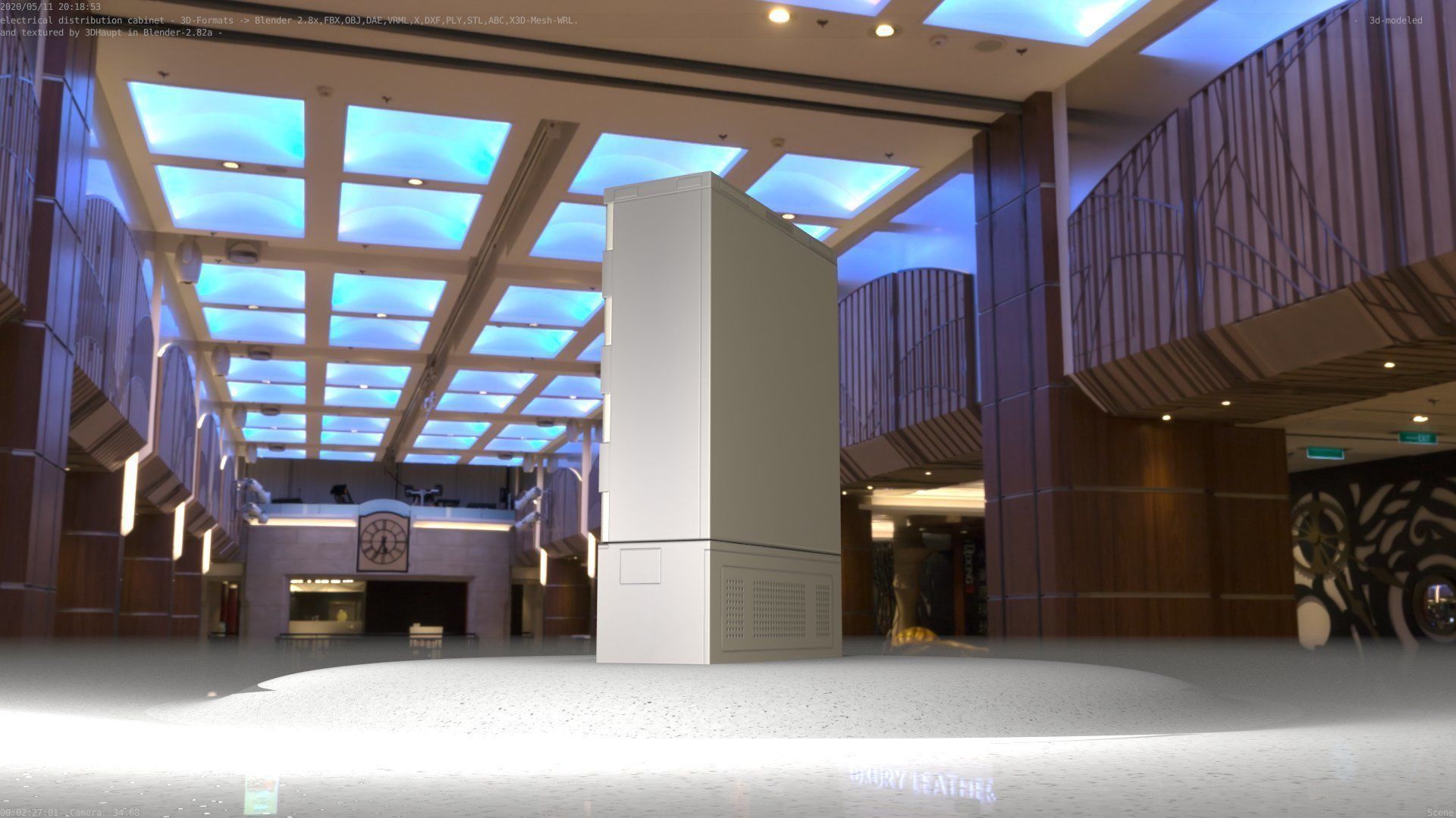 Electrical Distribution Cabinet 36 Low-poly 3D model_30