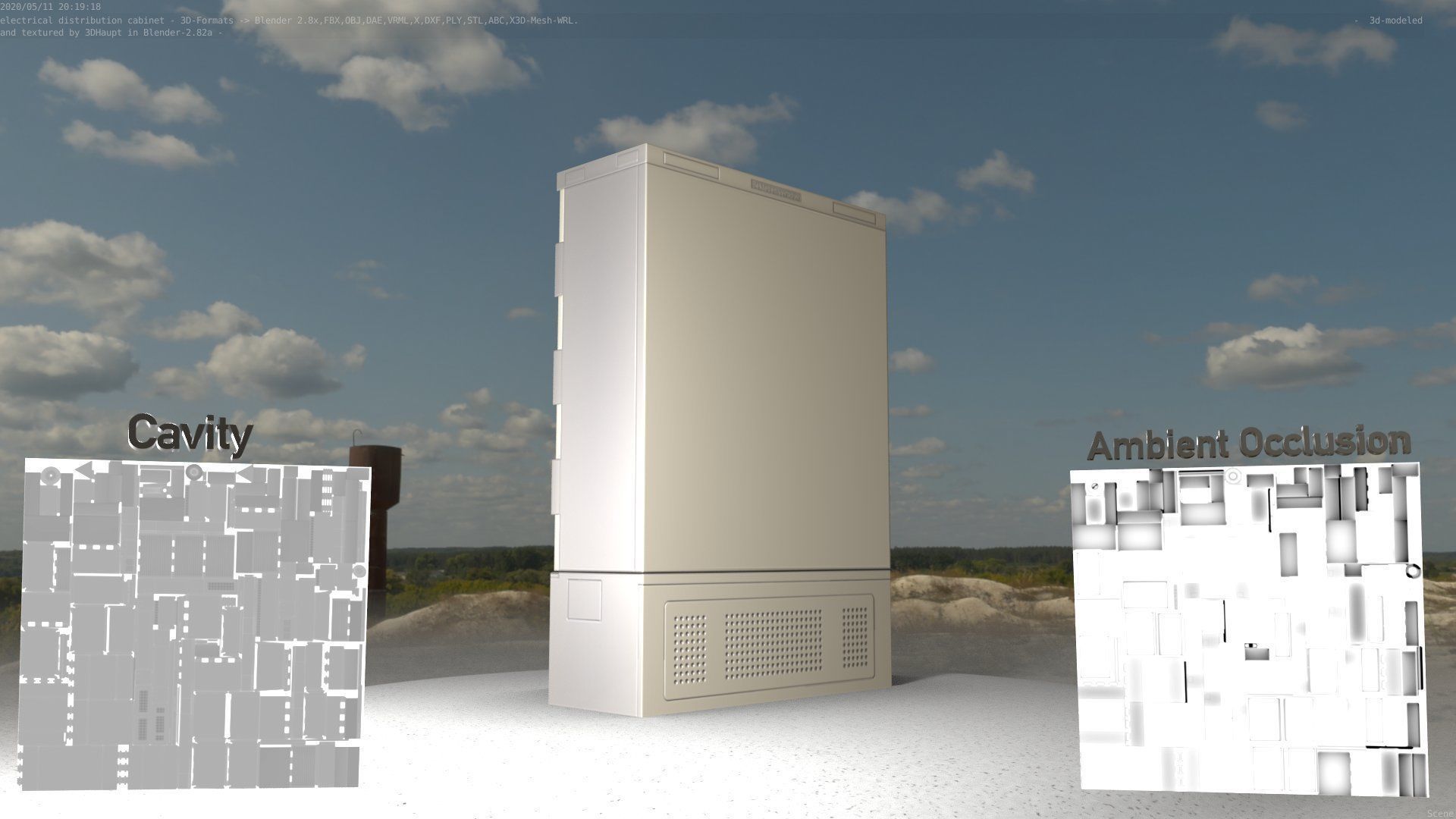 Electrical Distribution Cabinet 36 Low-poly 3D model_60