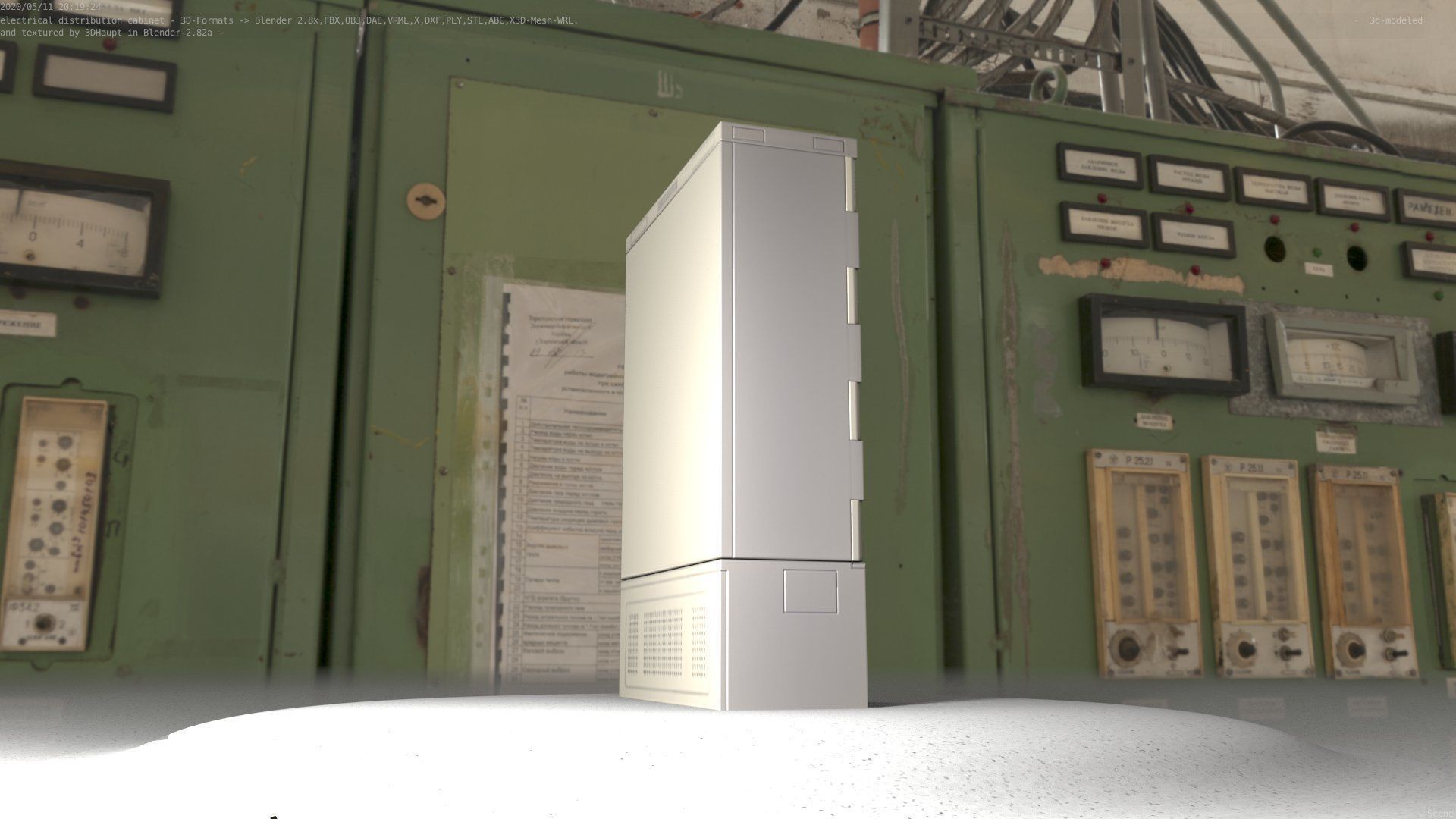 Electrical Distribution Cabinet 36 Low-poly 3D model_67