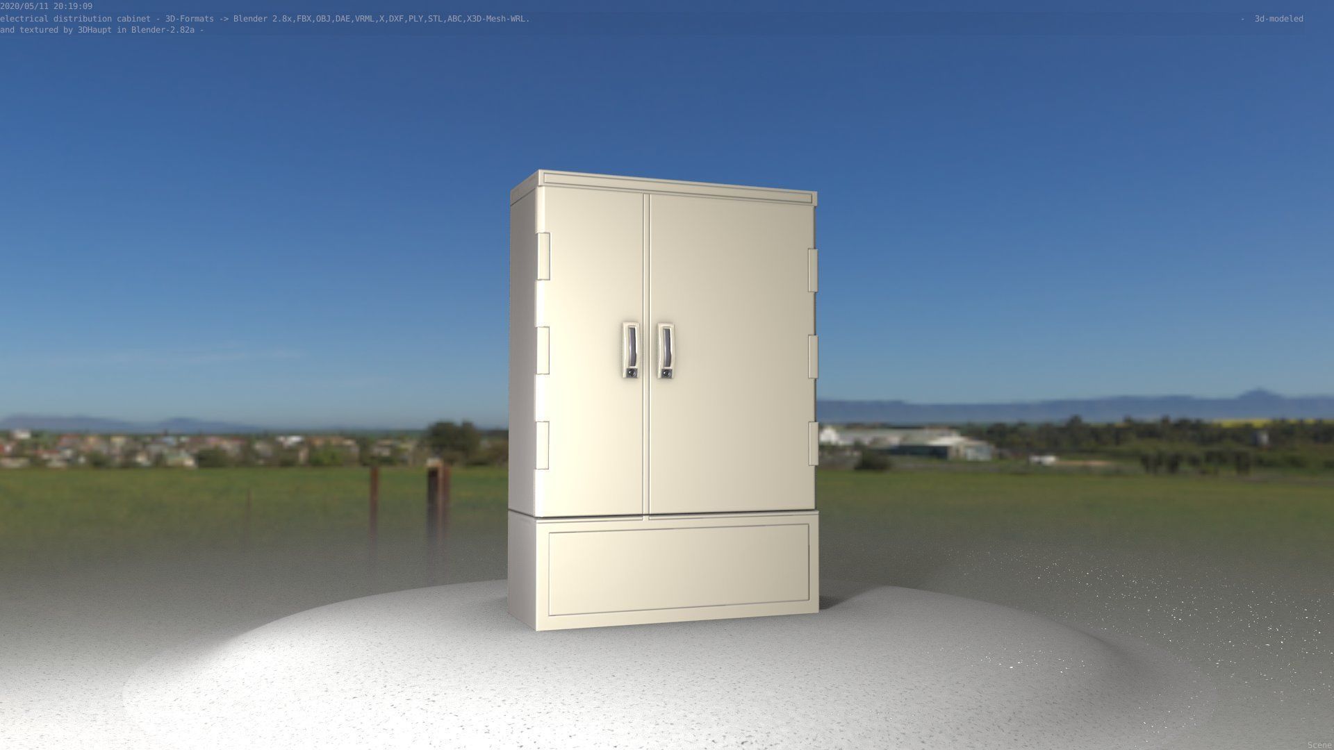 Electrical Distribution Cabinet 36 Low-poly 3D model_49