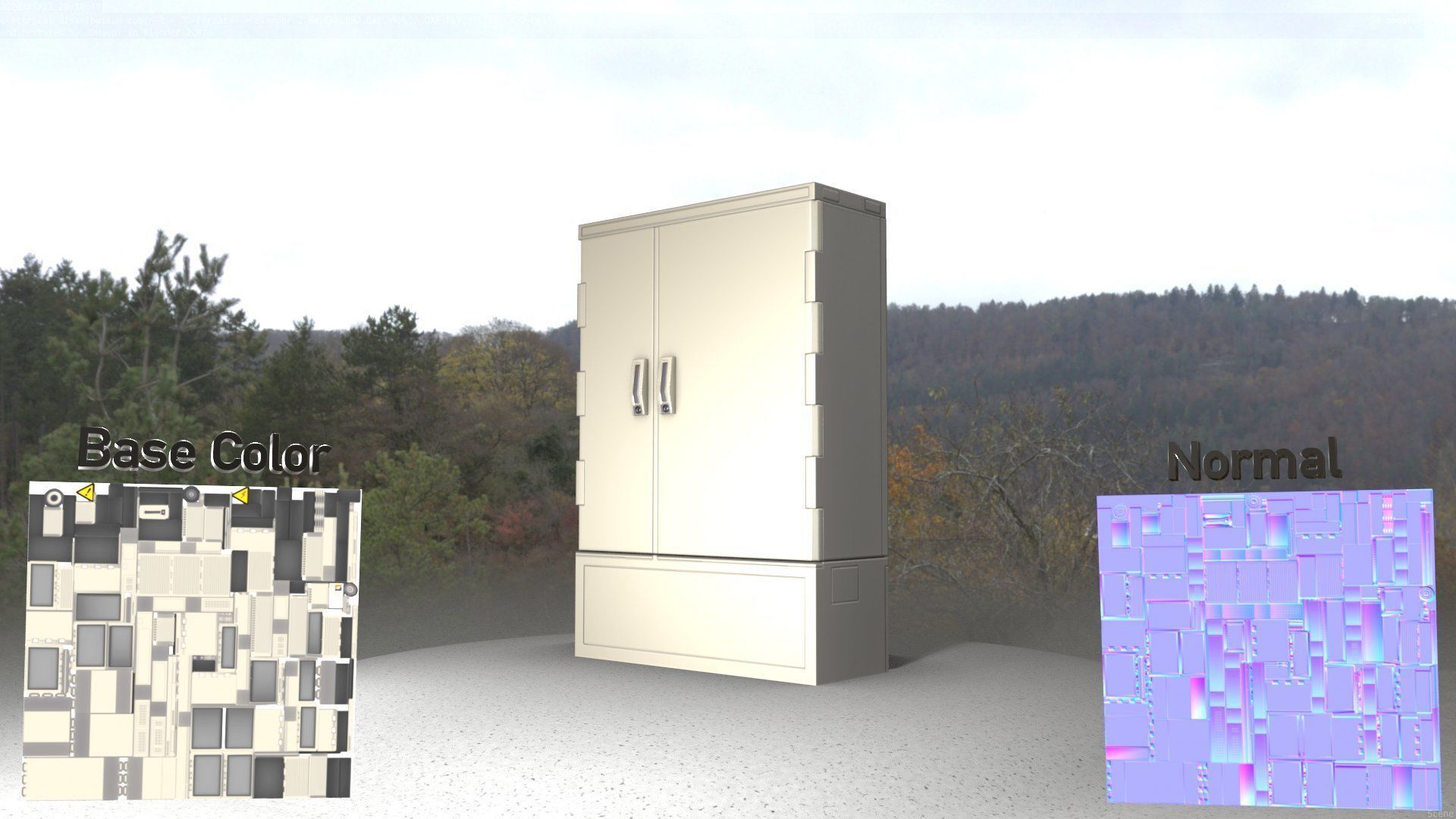 Electrical Distribution Cabinet 36 Low-poly 3D model_2
