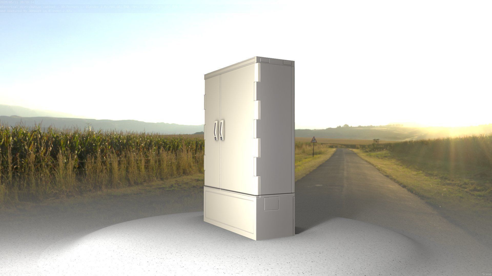 Electrical Distribution Cabinet 36 Low-poly 3D model_55