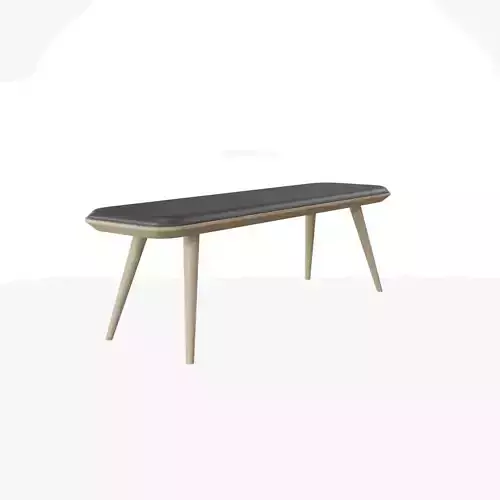 Spine Wood Base Bench-oak standard lacquered Low-poly 3D model