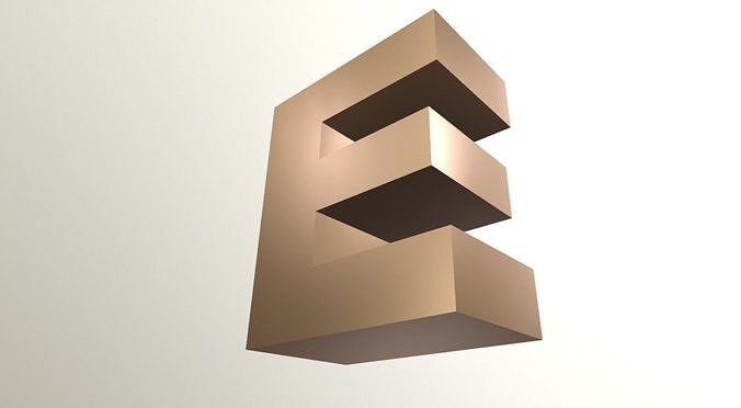 Letter E - Alphabet Series Low-poly 3D model