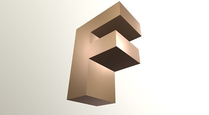 Letter F Alphabet Series Low-poly 3D model