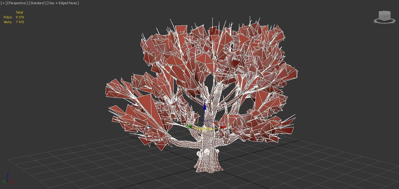 White Oak Fall Tree Low-poly 3D model_5