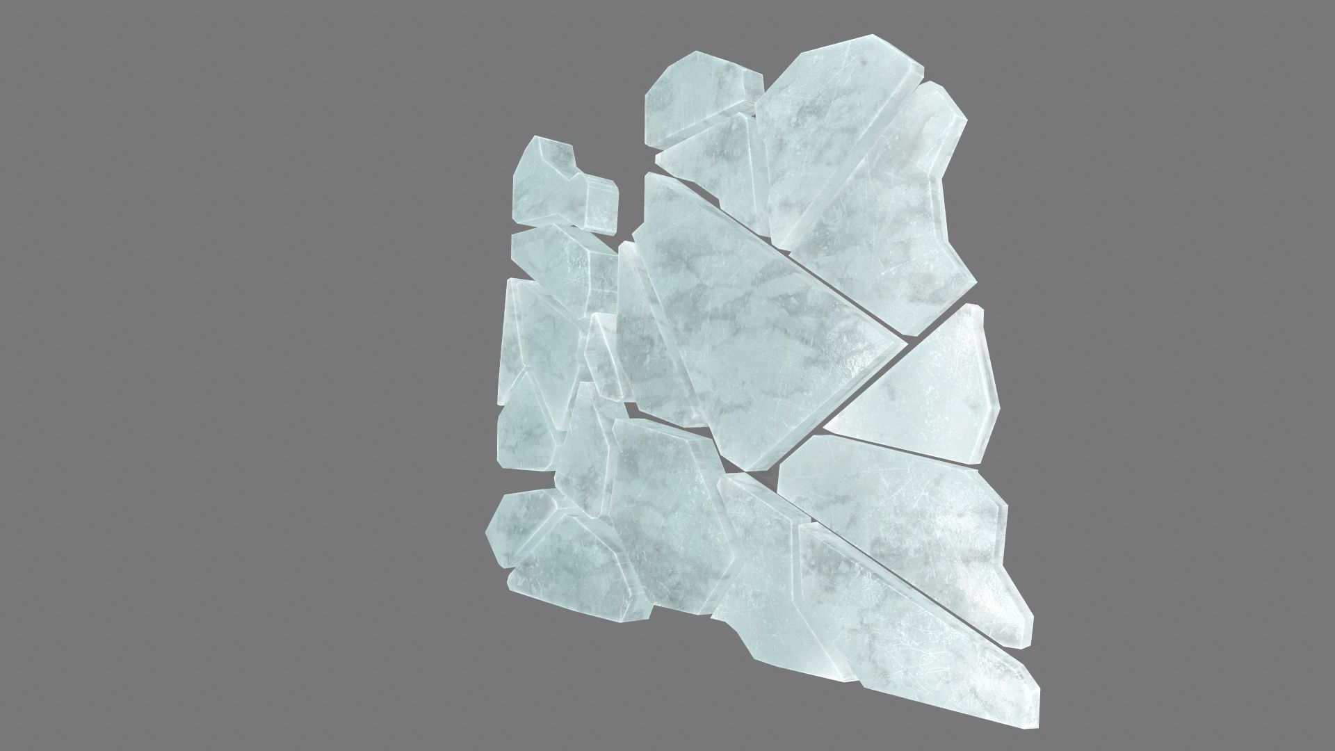 ice set pieces of glass Low-poly 3D model_10