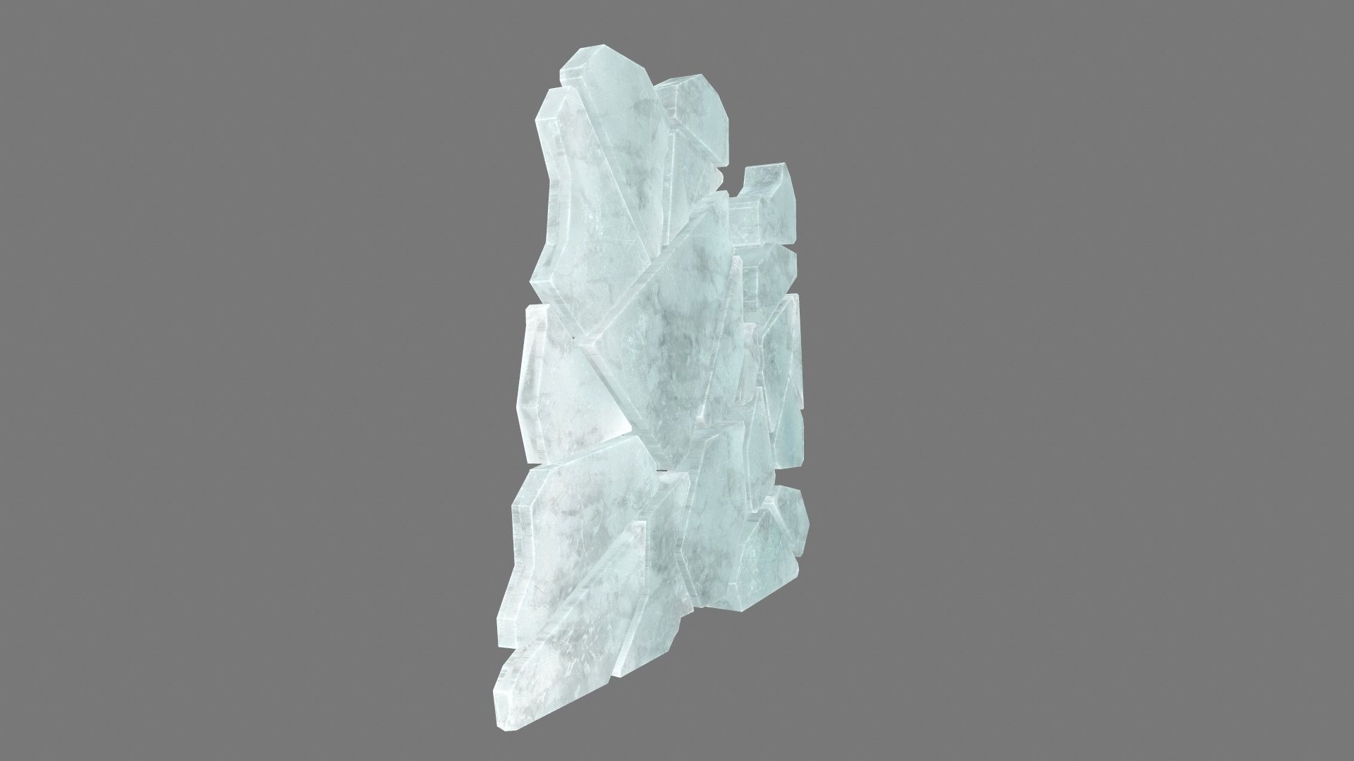 ice set pieces of glass Low-poly 3D model_12