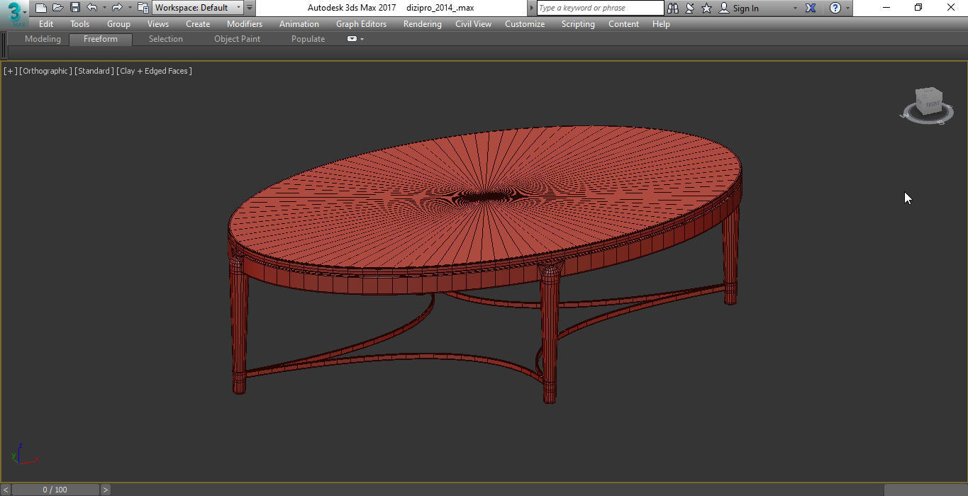 OSCAR MARBLE TOP COFFEE TABLE 3d model Low-poly 3D model_2